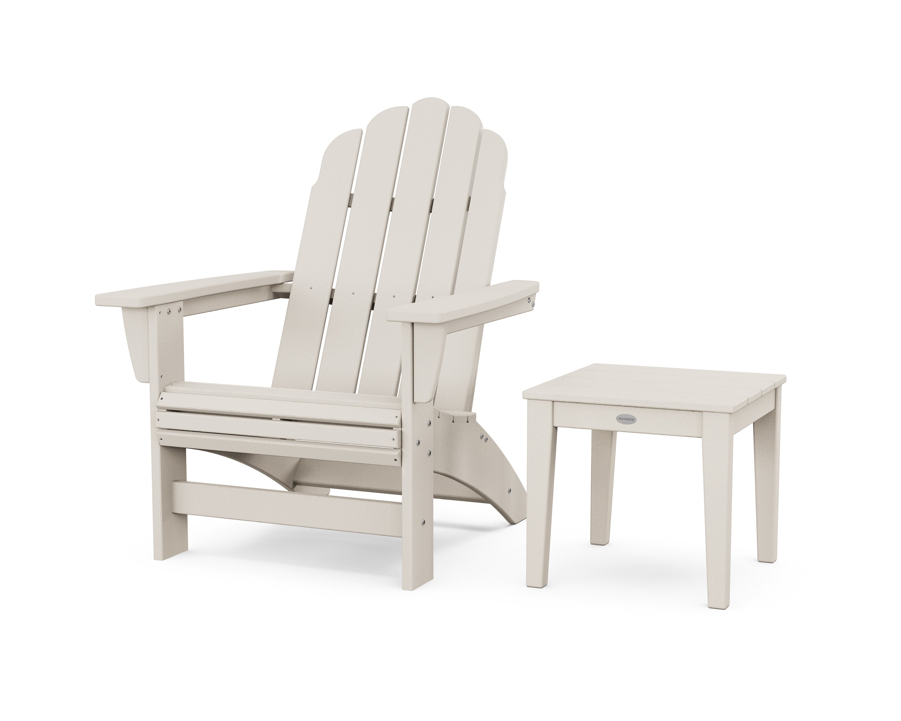 Vineyard Grand Adirondack Chair with Side Table in Sand