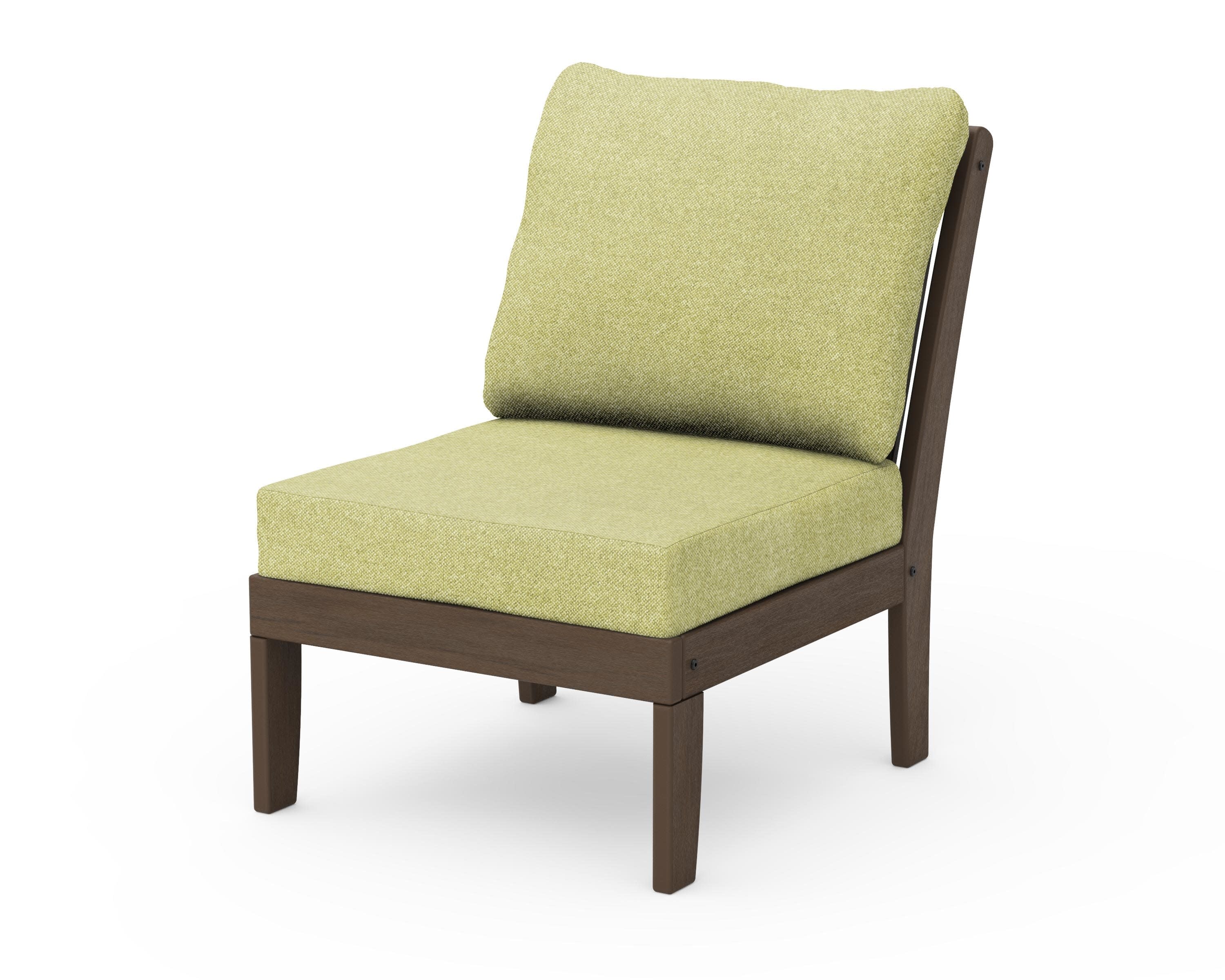 Braxton Modular Armless Chair in Kona / Chartreuse Boucle