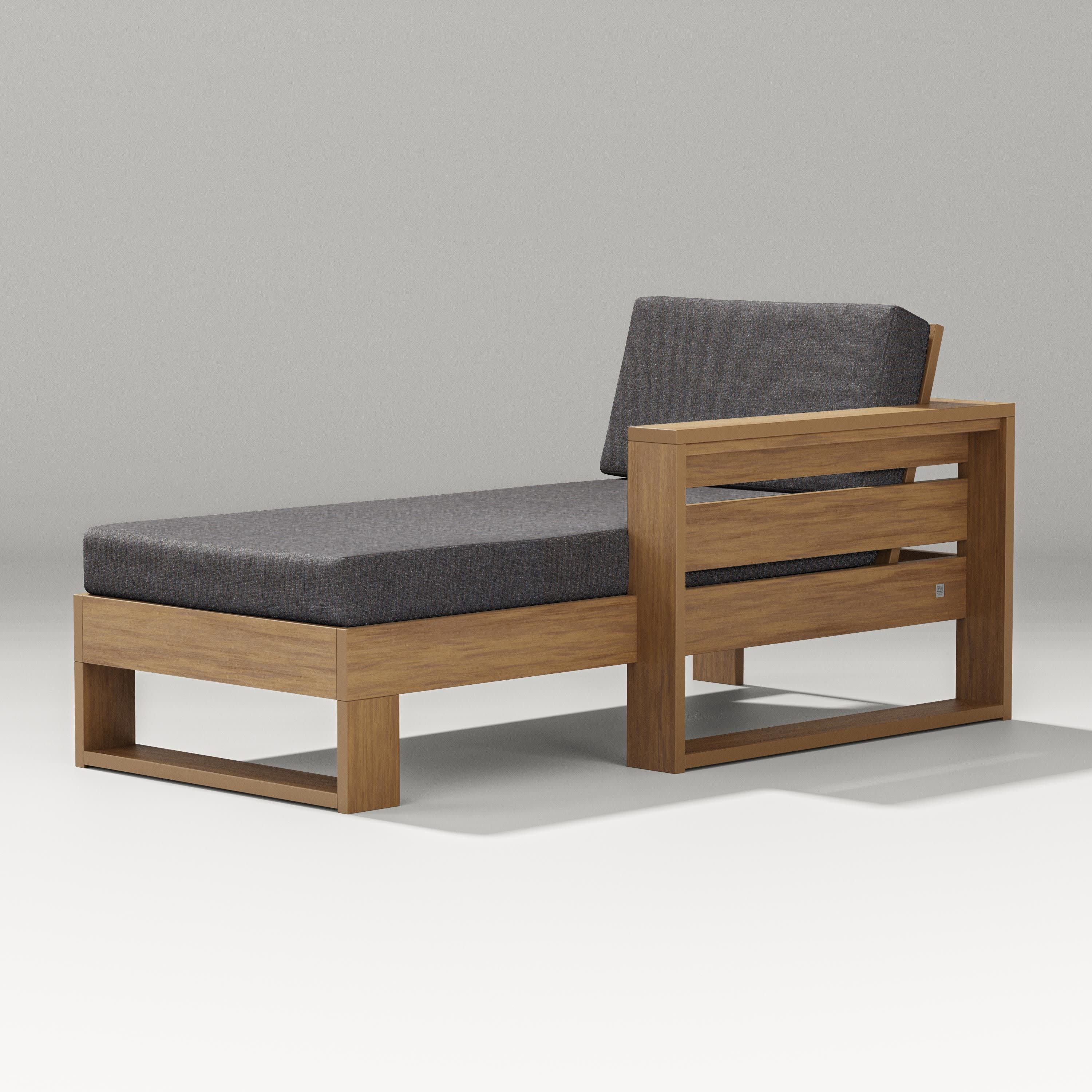 Latitude Modular Right Arm Chaise in Natural / Ash Charcoal