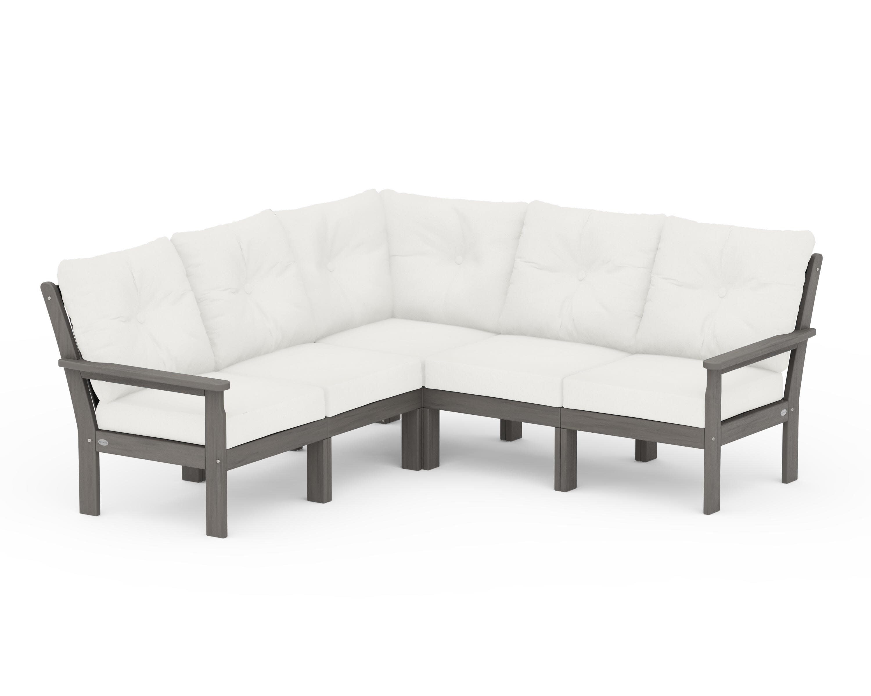 Vineyard 5-Piece Sectional in Driftwood / Natural Linen