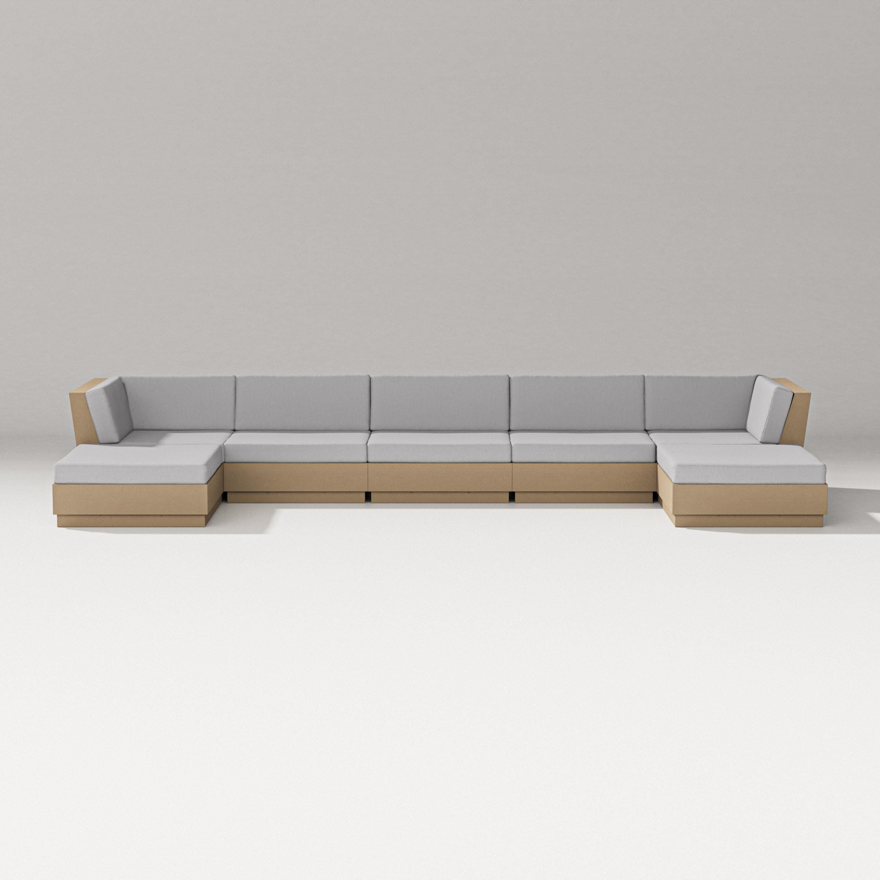 Elevate 7-Piece Double Chaise Sectional in Vintage Sahara / Granite