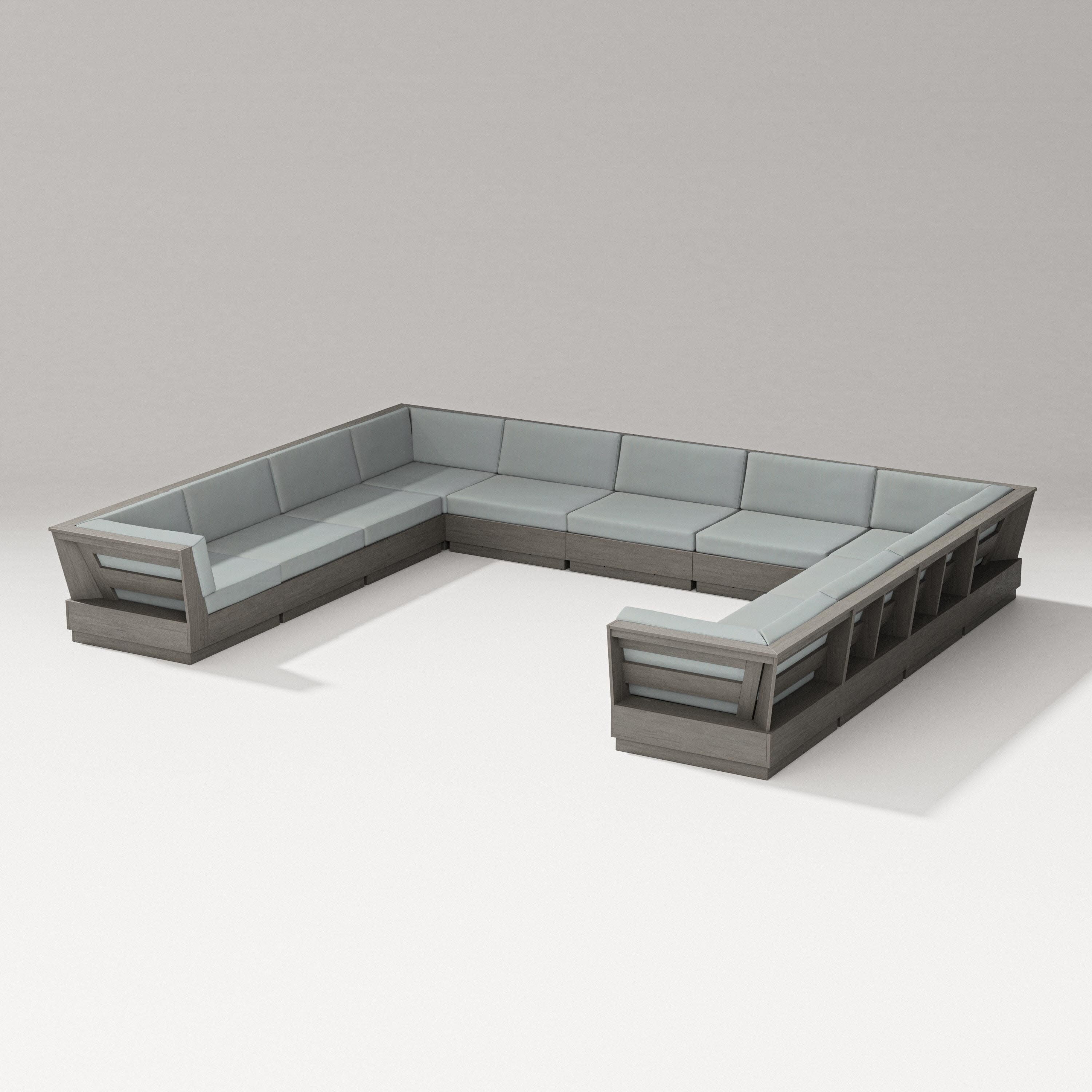 Elevate Large U-Shaped Sectional in Driftwood / Spa