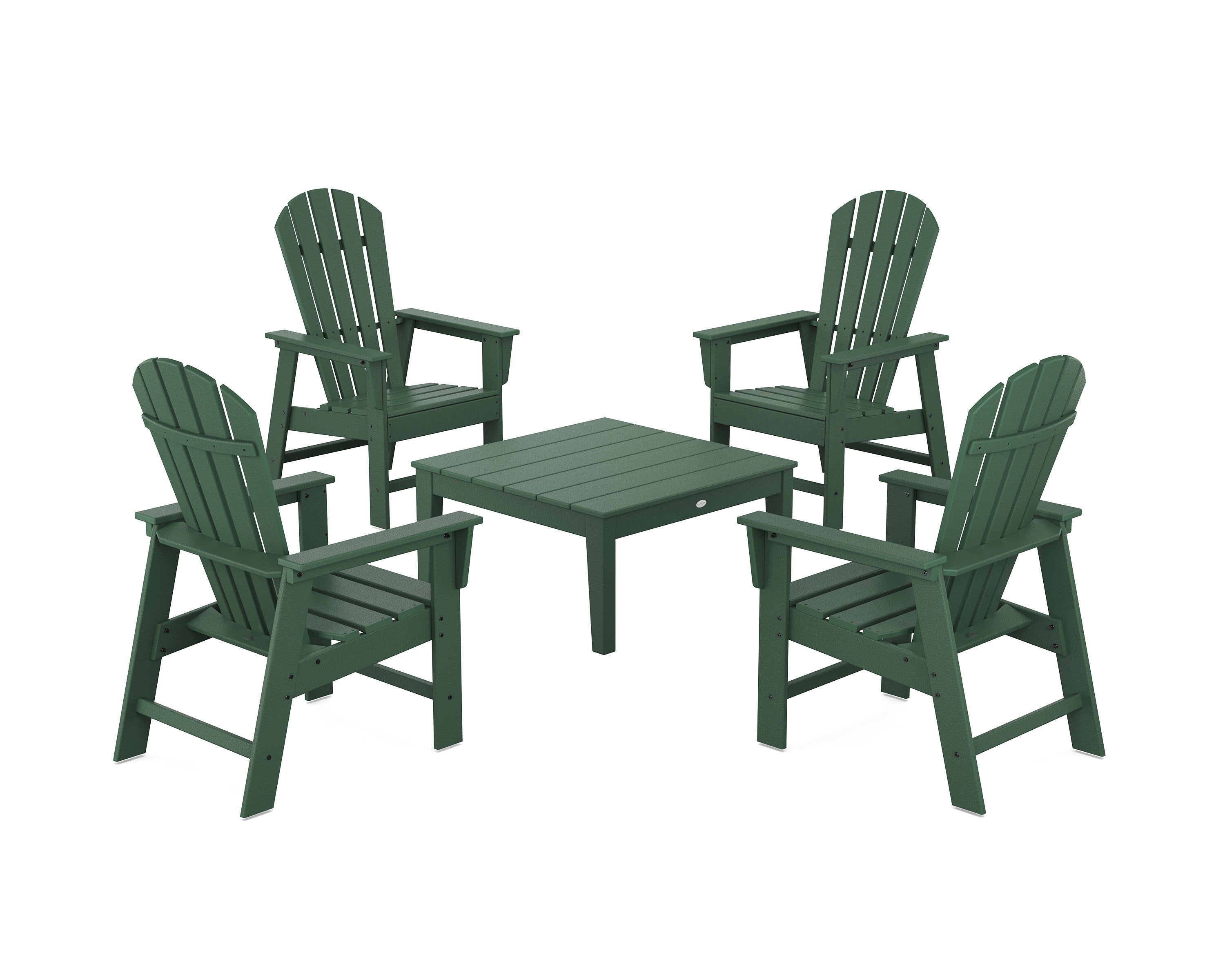 5-Piece South Beach Casual Chair Conversation Set with 36" Conversation Table in Green