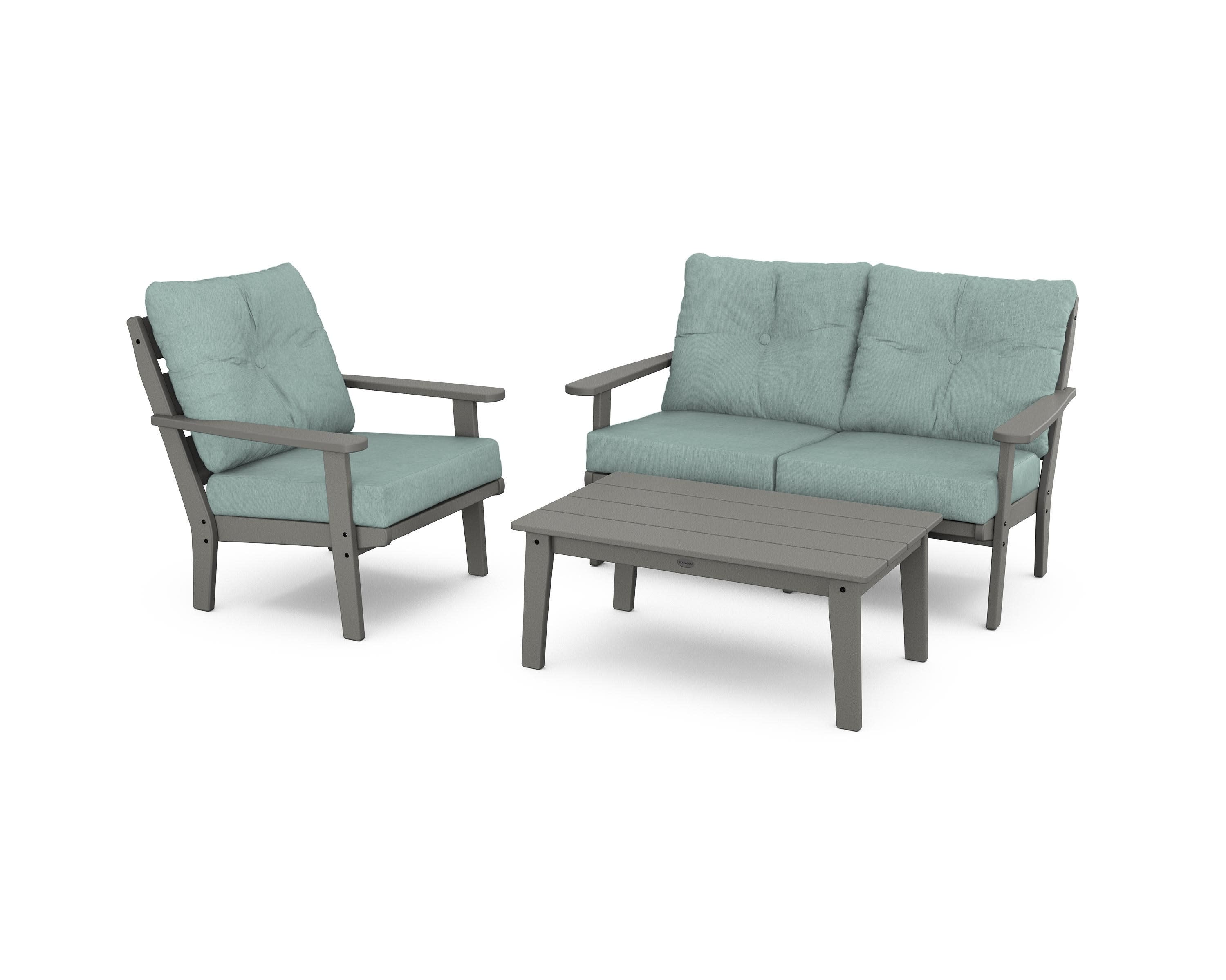 Lakeside 3-Piece Deep Seating Set in Slate Grey / Glacier Spa