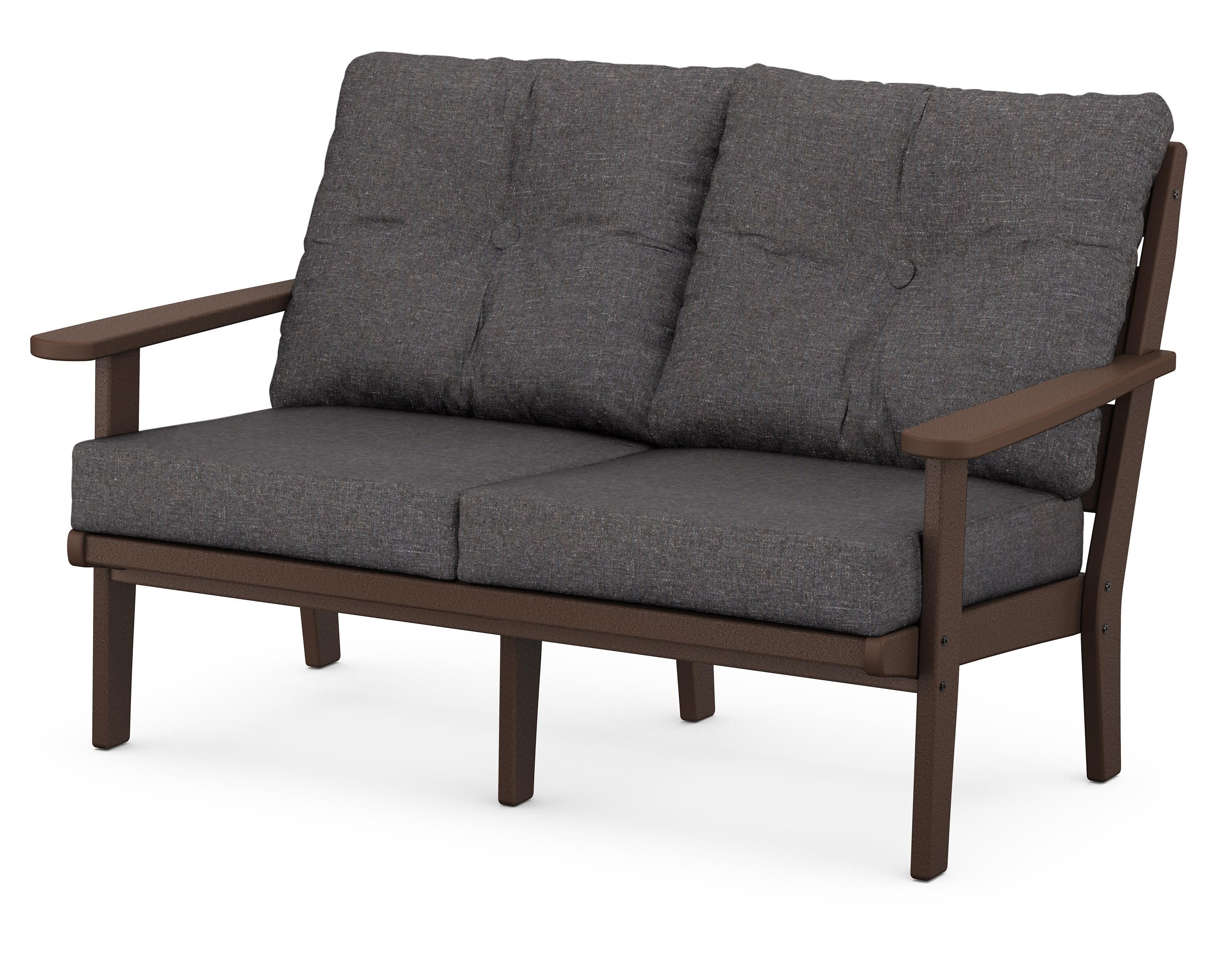Lakeside Deep Seating Loveseat in Mahogany / Ash Charcoal