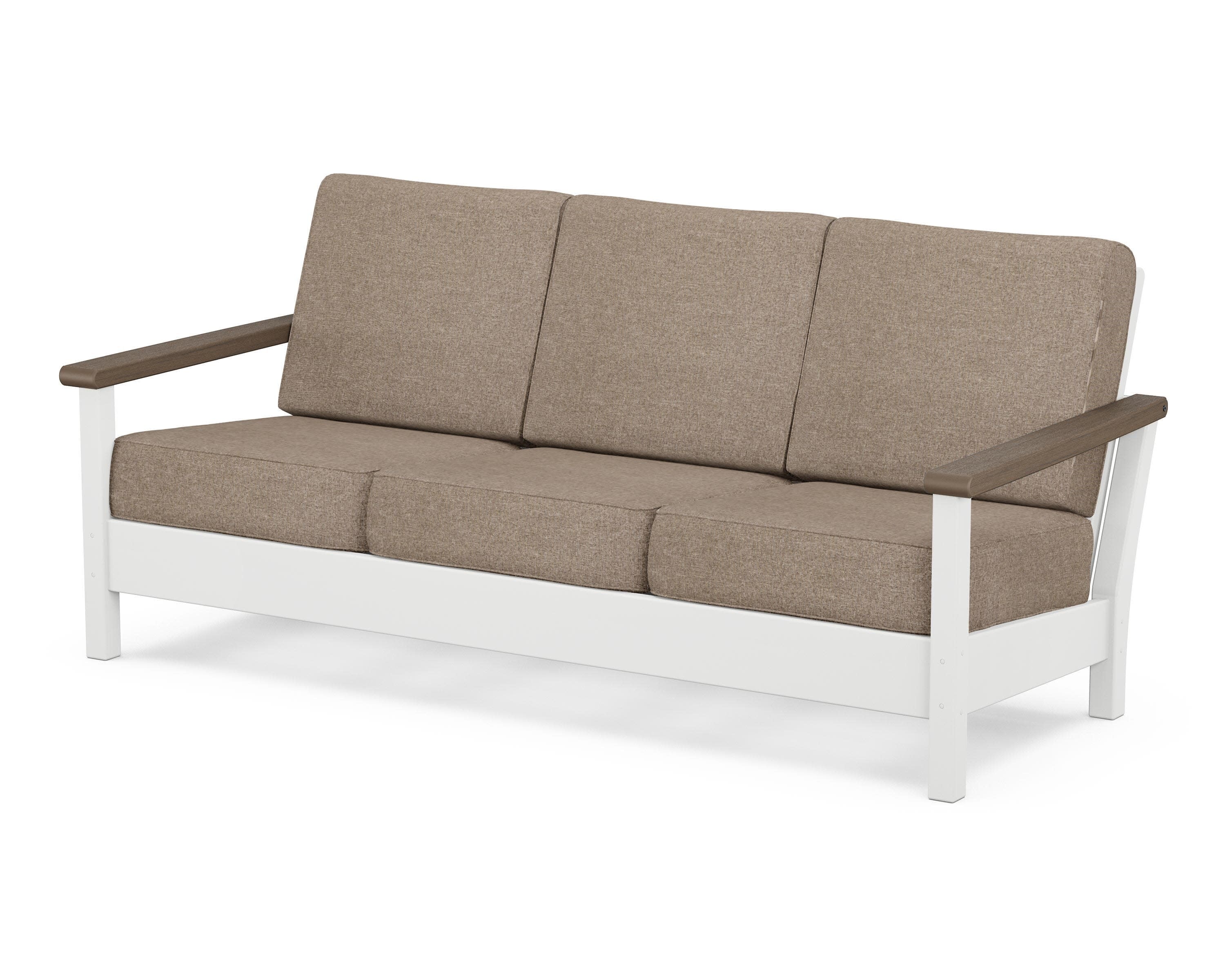 Harbour Deep Seating Sofa in White / Kona / Spiced Burlap