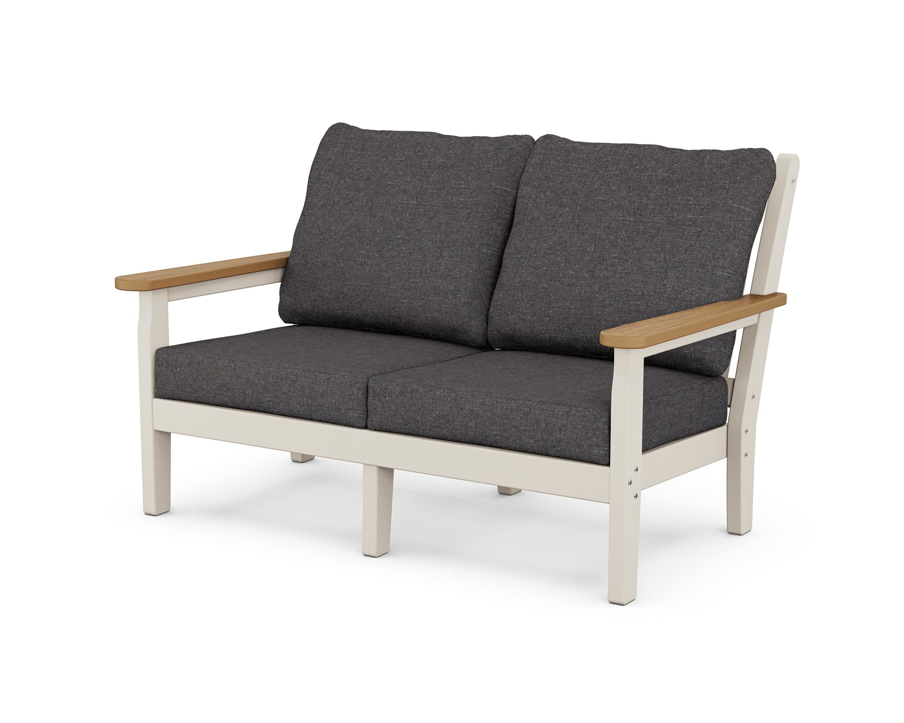 Chippendale Deep Seating Loveseat in Sand / Natural / Ash Charcoal