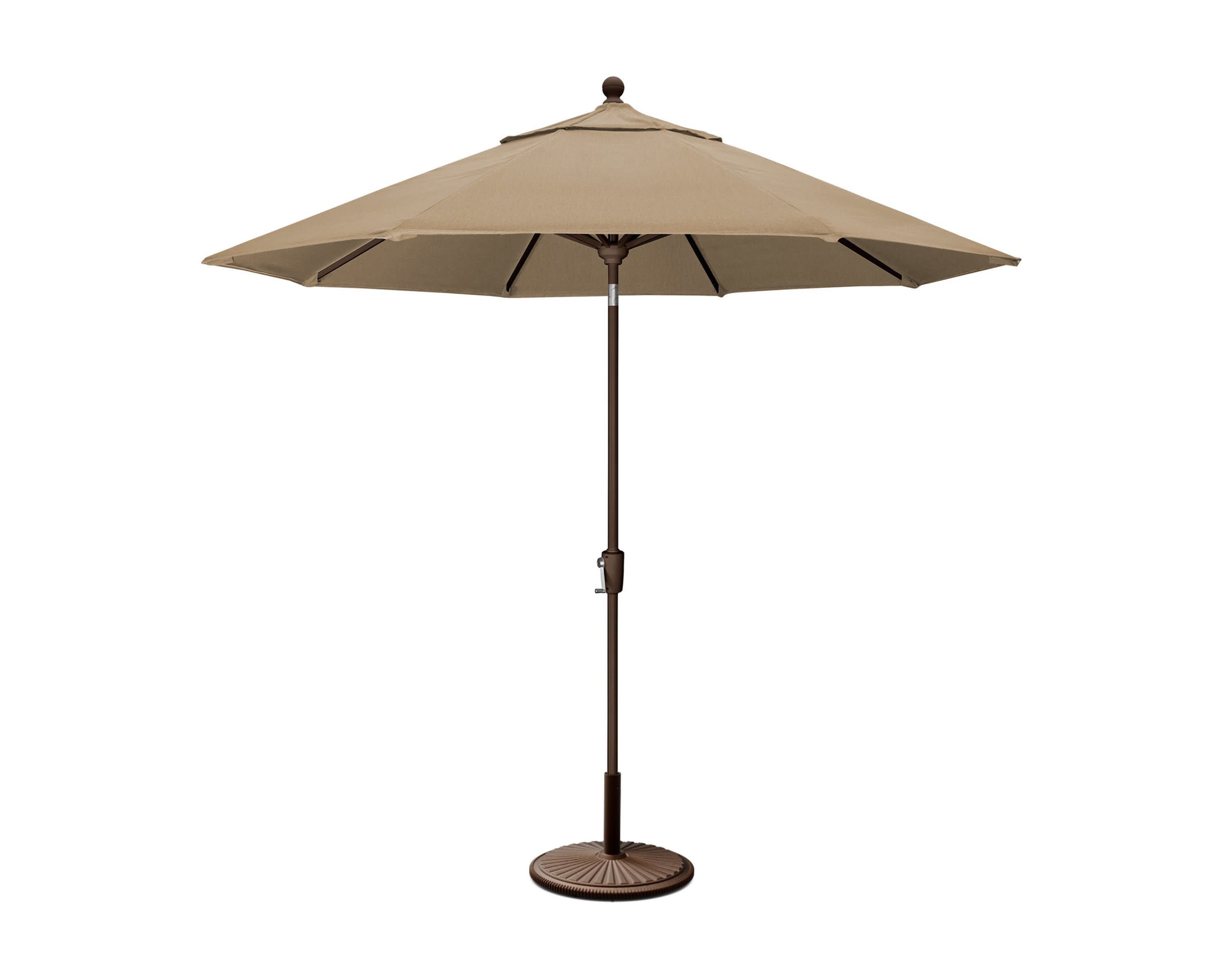 9' Tilt Market Umbrella & Base in Bronze / Sesame