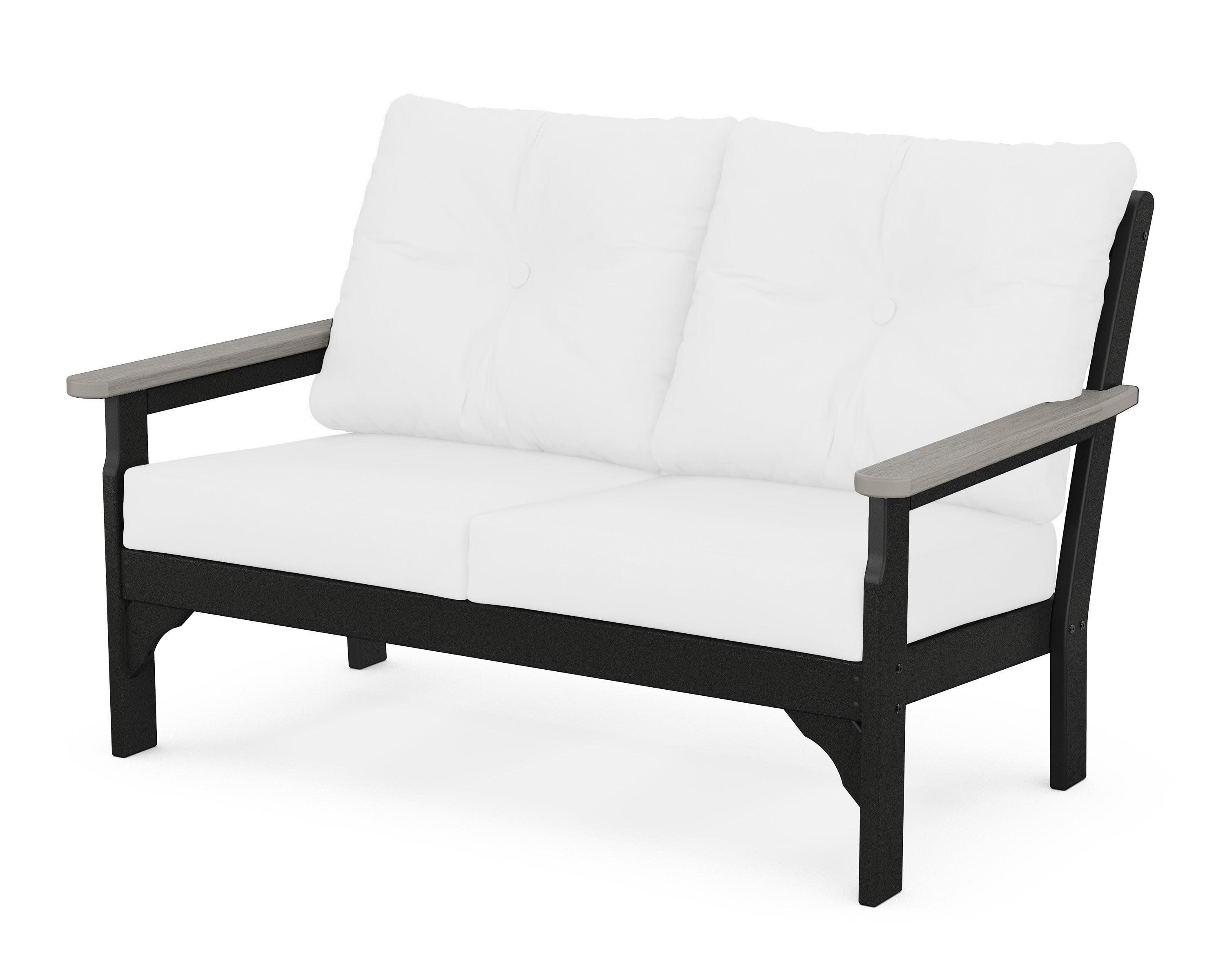 Vineyard Deep Seating Loveseat in Black / Driftwood / Natural
