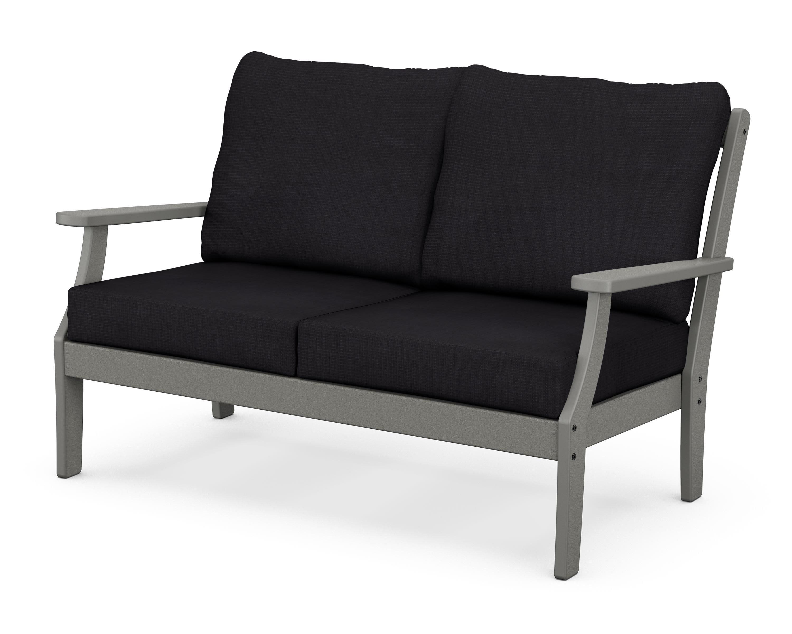 Braxton Deep Seating Loveseat in Slate Grey / Midnight Linen