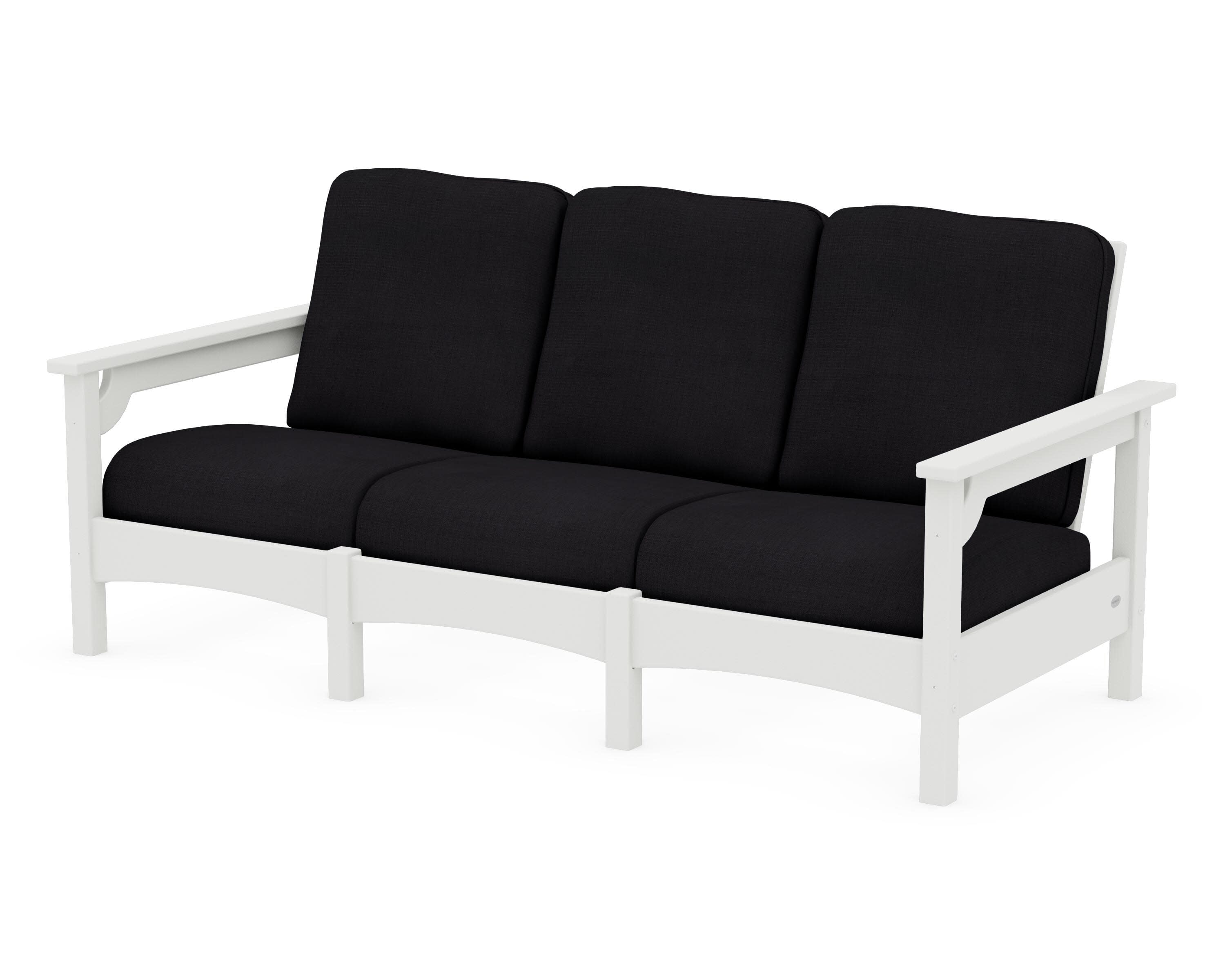 Club Sofa in Vintage White / Midnight Linen