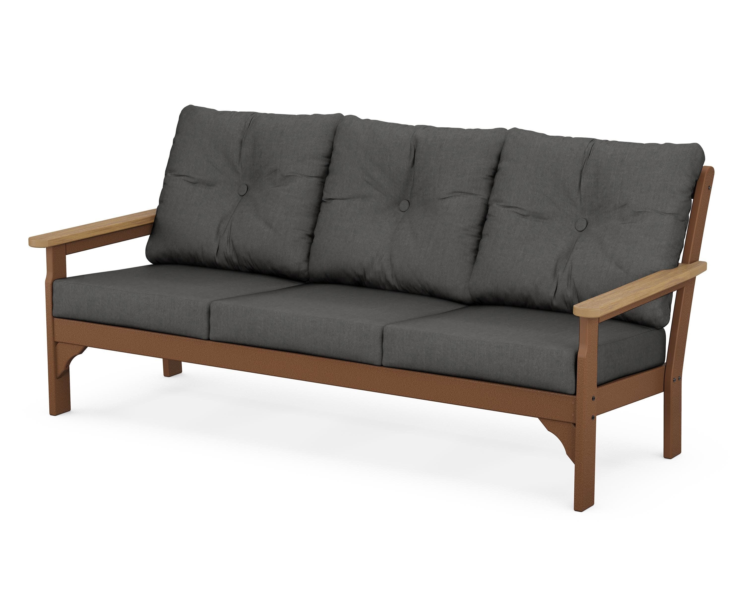 Vineyard Deep Seating Sofa in Teak / Natural / Spectrum Carbon