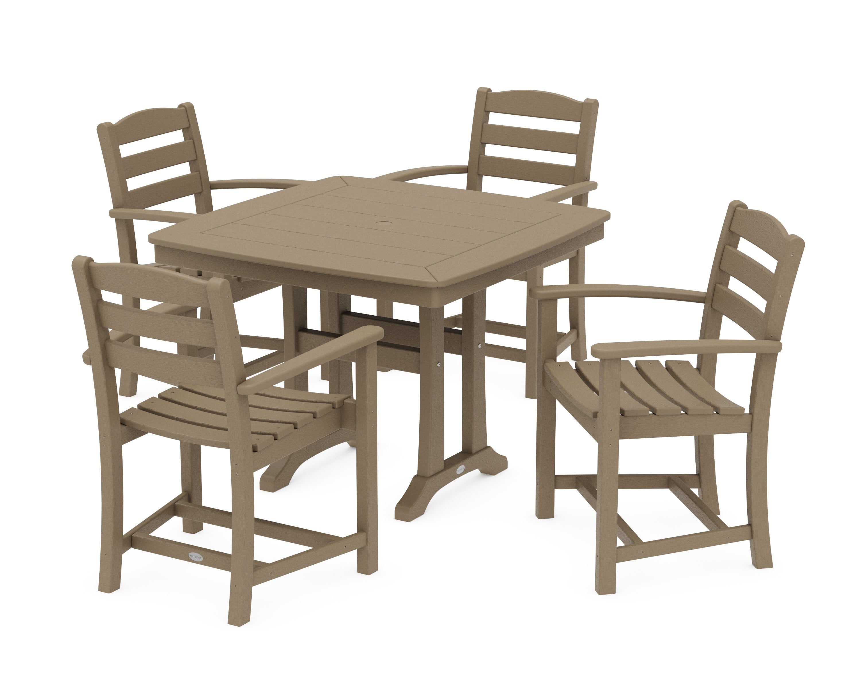 La Casa Caf 5-Piece Dining Set with Trestle Legs in Vintage Sahara
