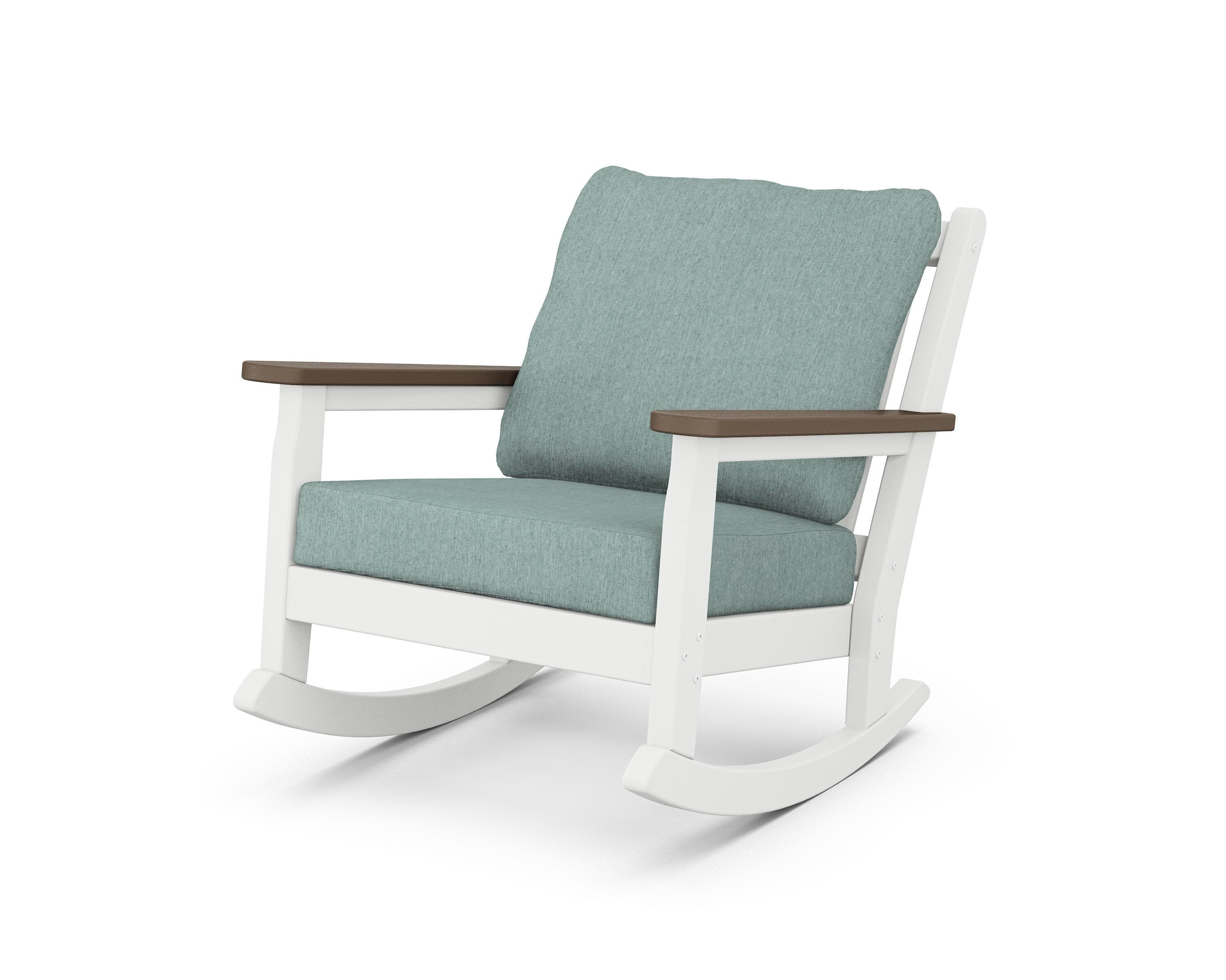 Chippendale Deep Seating Rocking Chair in White / Kona / Glacier Spa