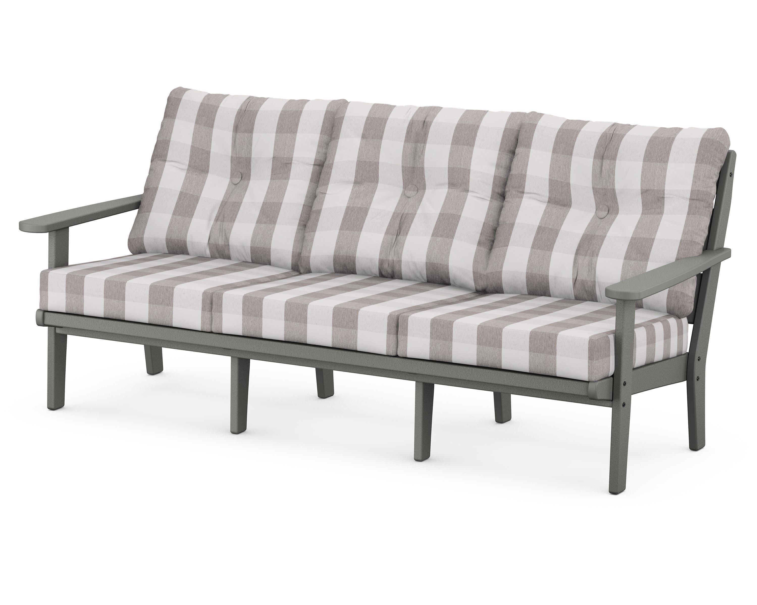 Lakeside Deep Seating Sofa in Slate Grey / Buffalo Plaid Grey Mist
