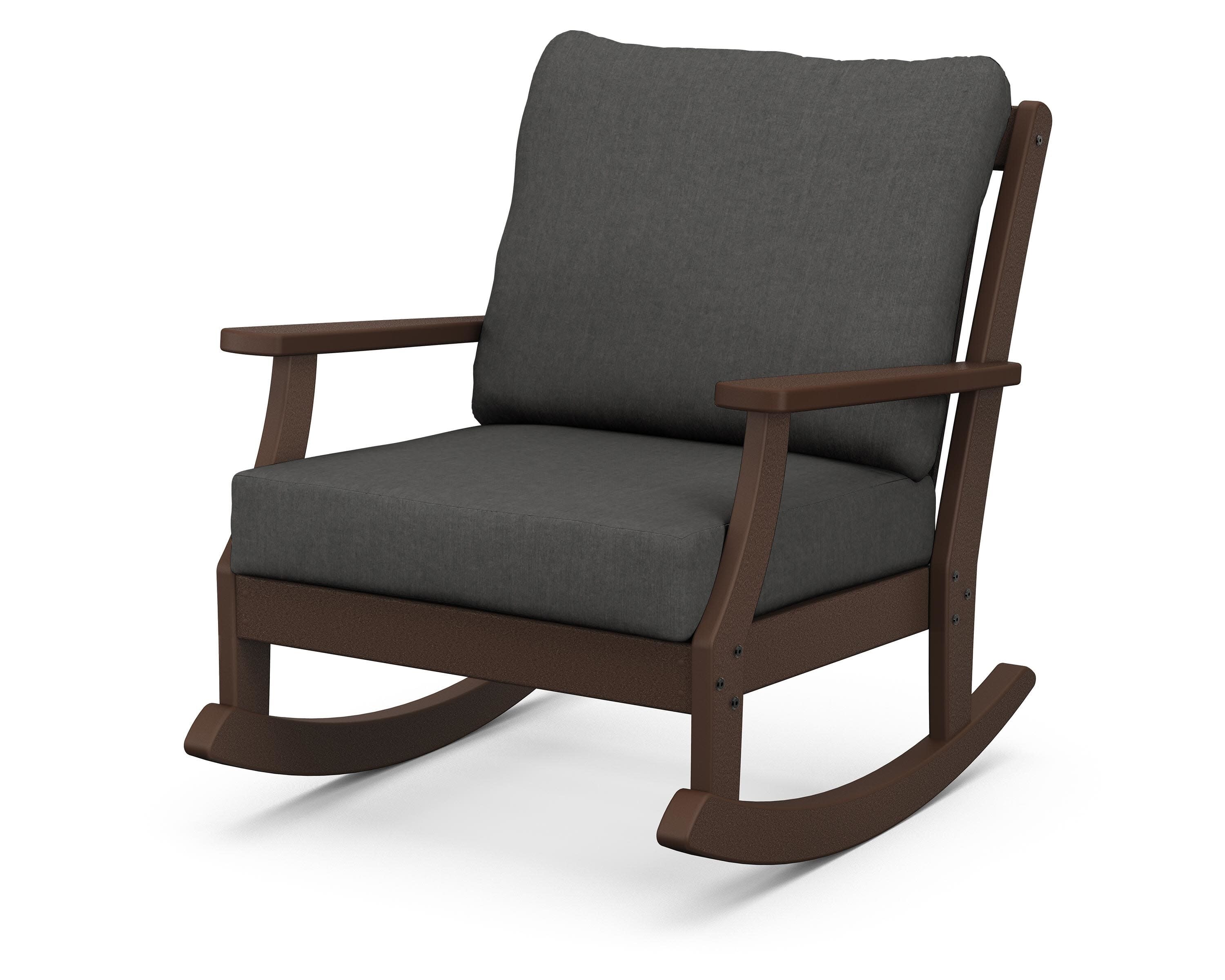 Braxton Deep Seating Rocking Chair in Mahogany / Spectrum Carbon