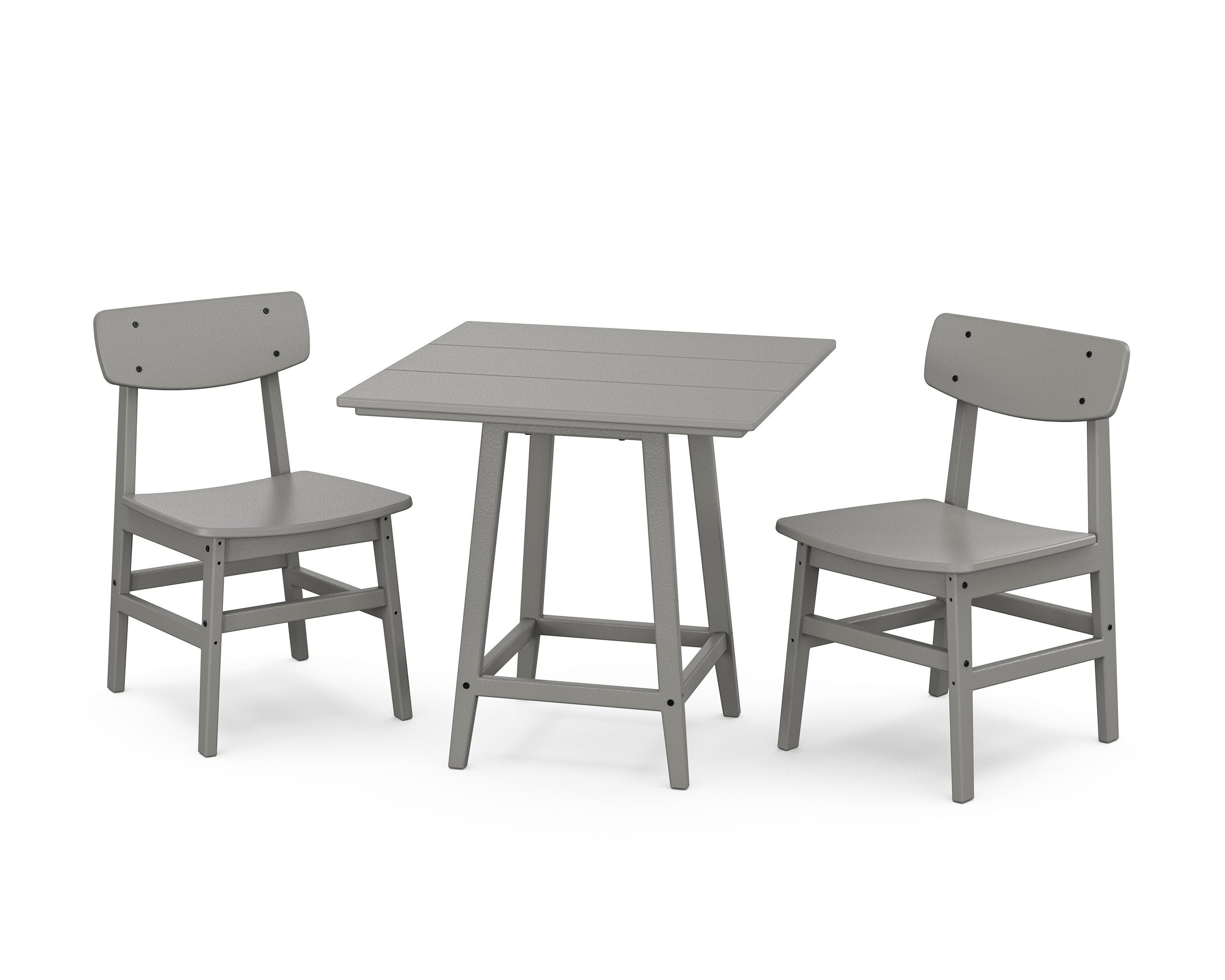 Modern Studio Urban Chair 3-Piece Bistro Dining Set in Slate Grey