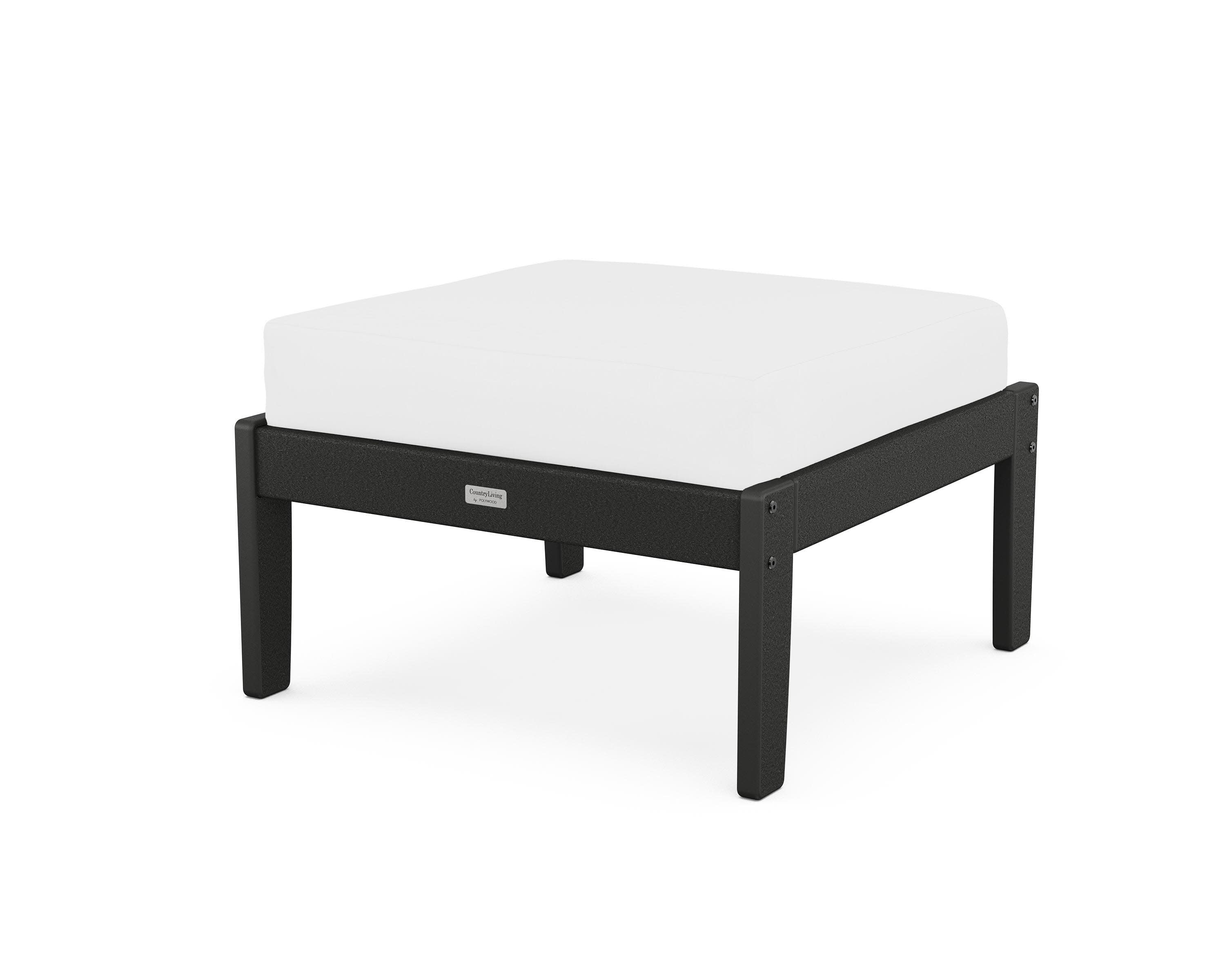 Cottage Deep Seating Ottoman in Black / Natural