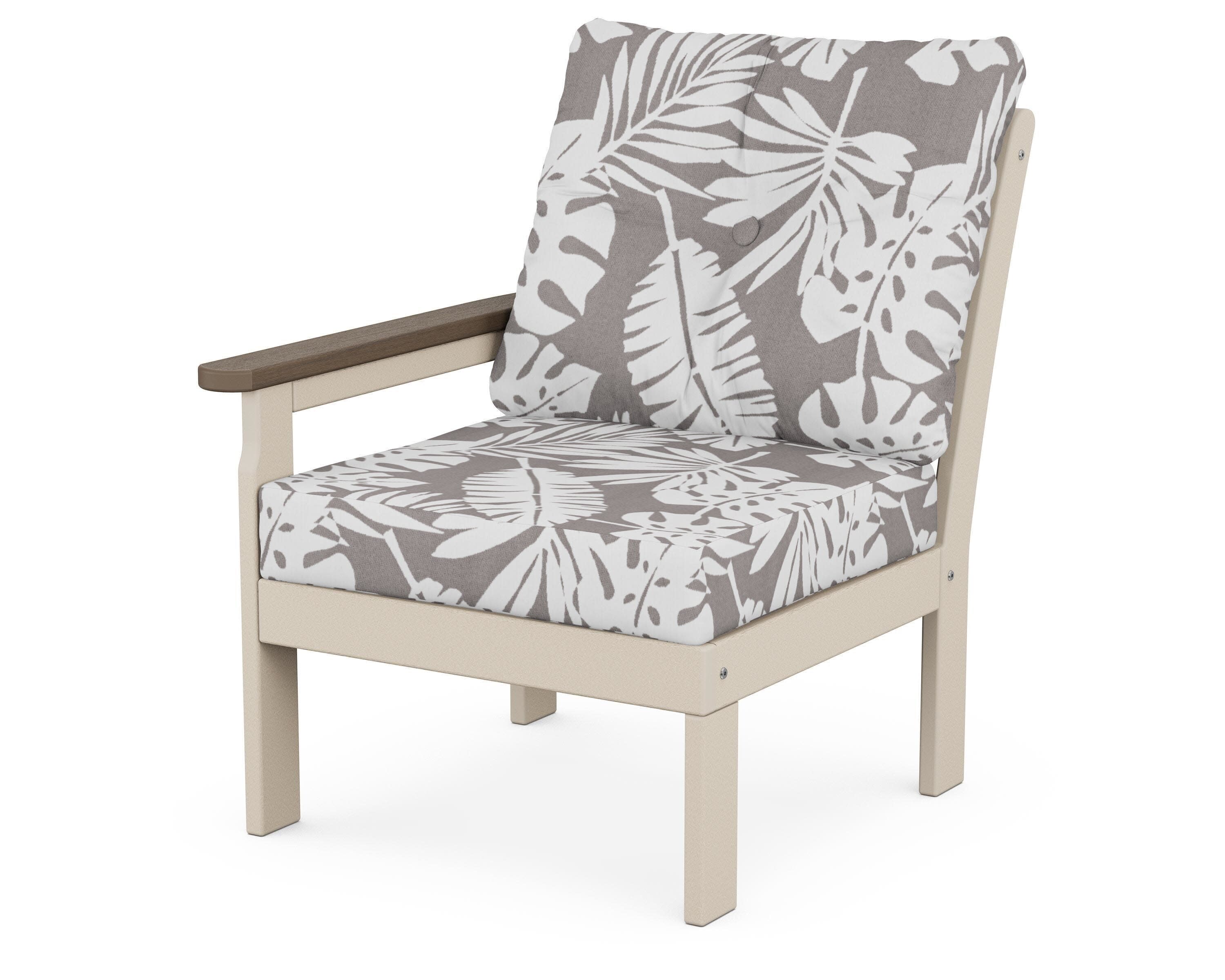 Vineyard Modular Left Arm Chair in Sand / Kona / Leaf Grey Mist