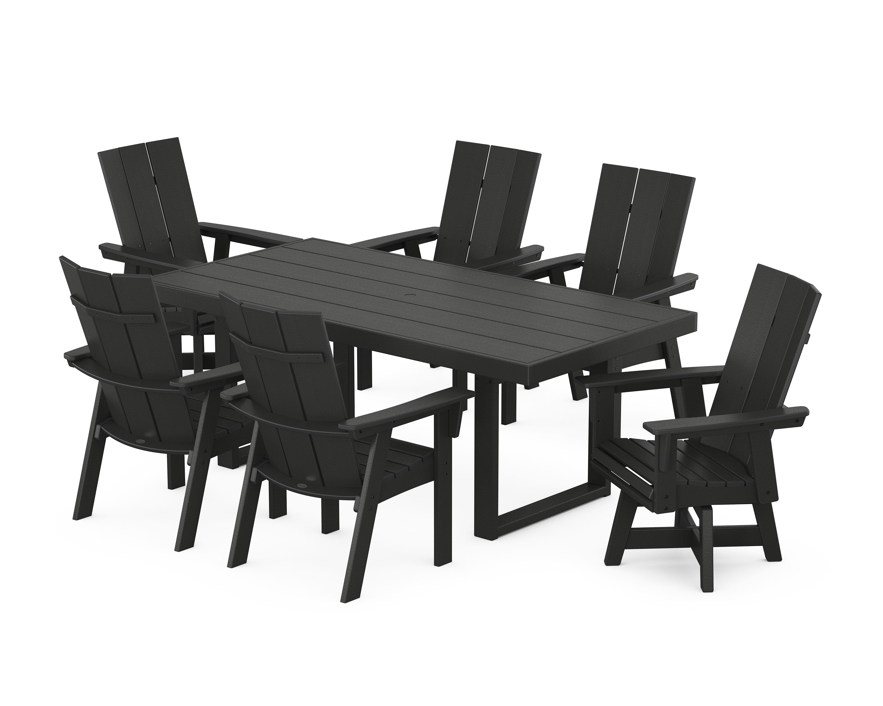 Modern Adirondack 7-Piece Dining Set in Black