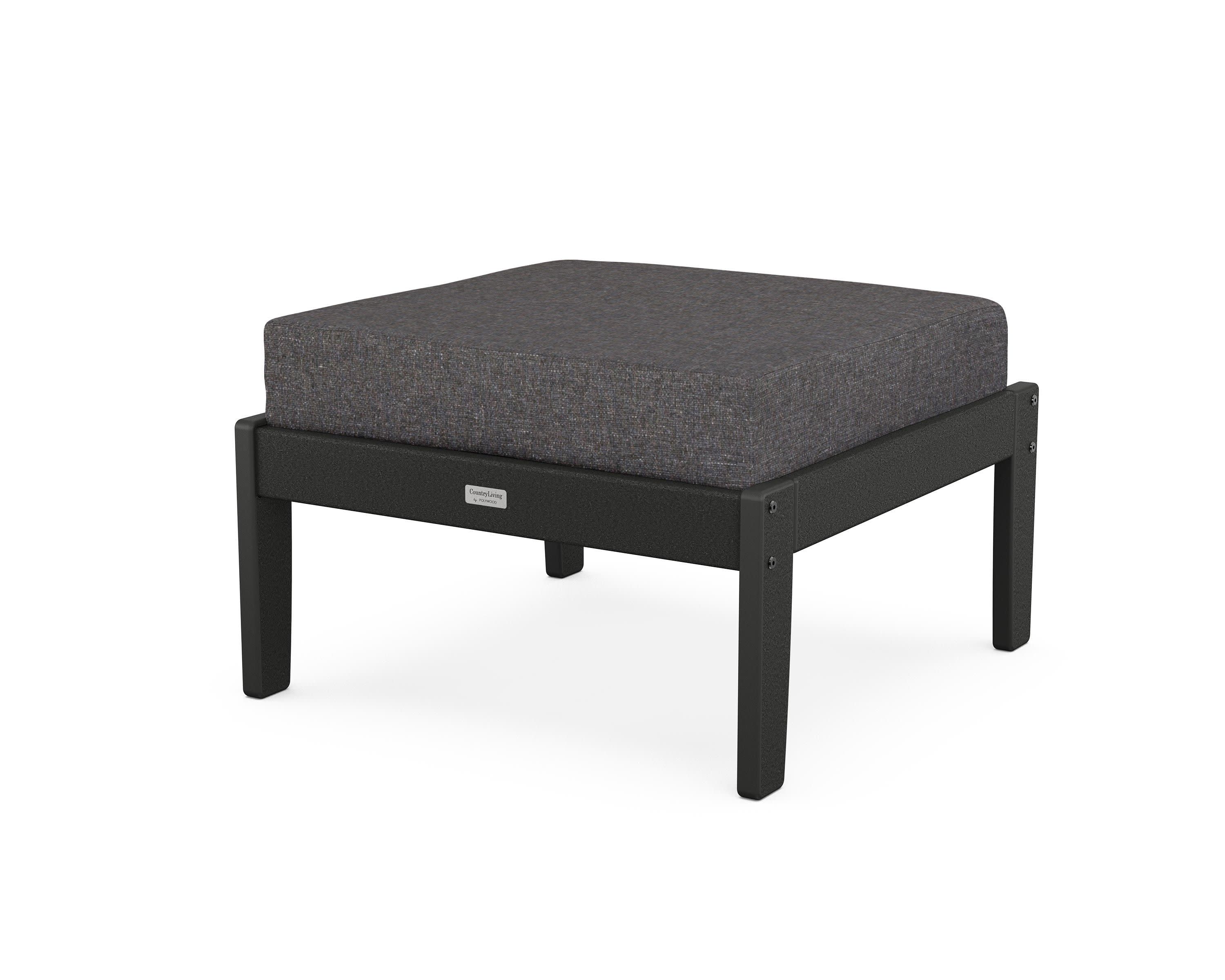 Cottage Deep Seating Ottoman in Black / Ash Charcoal