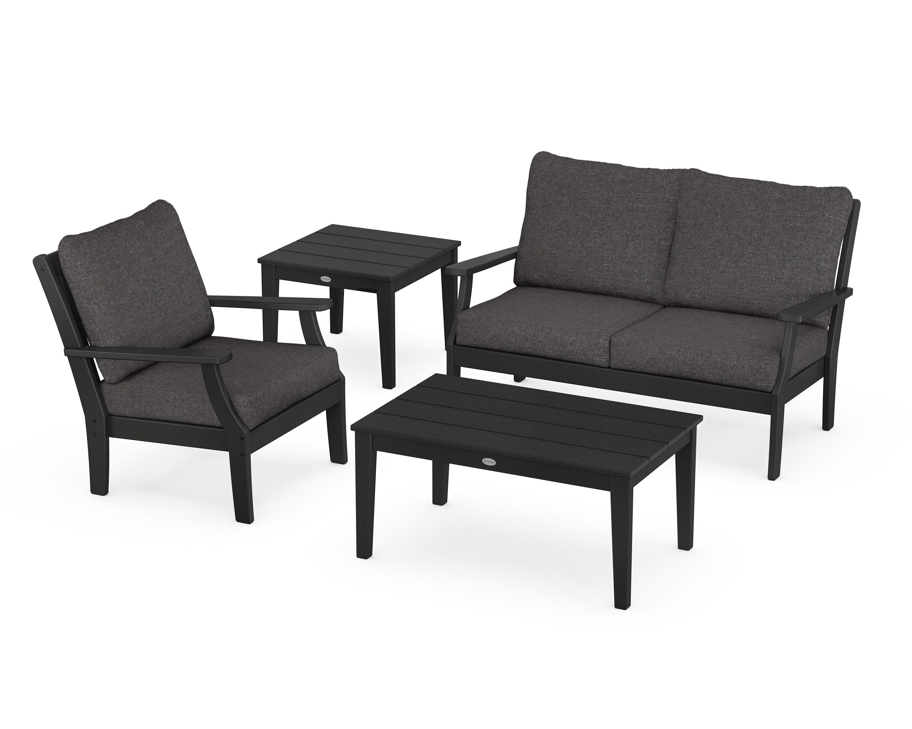 Braxton 4-Piece Deep Seating Set in Black / Ash Charcoal