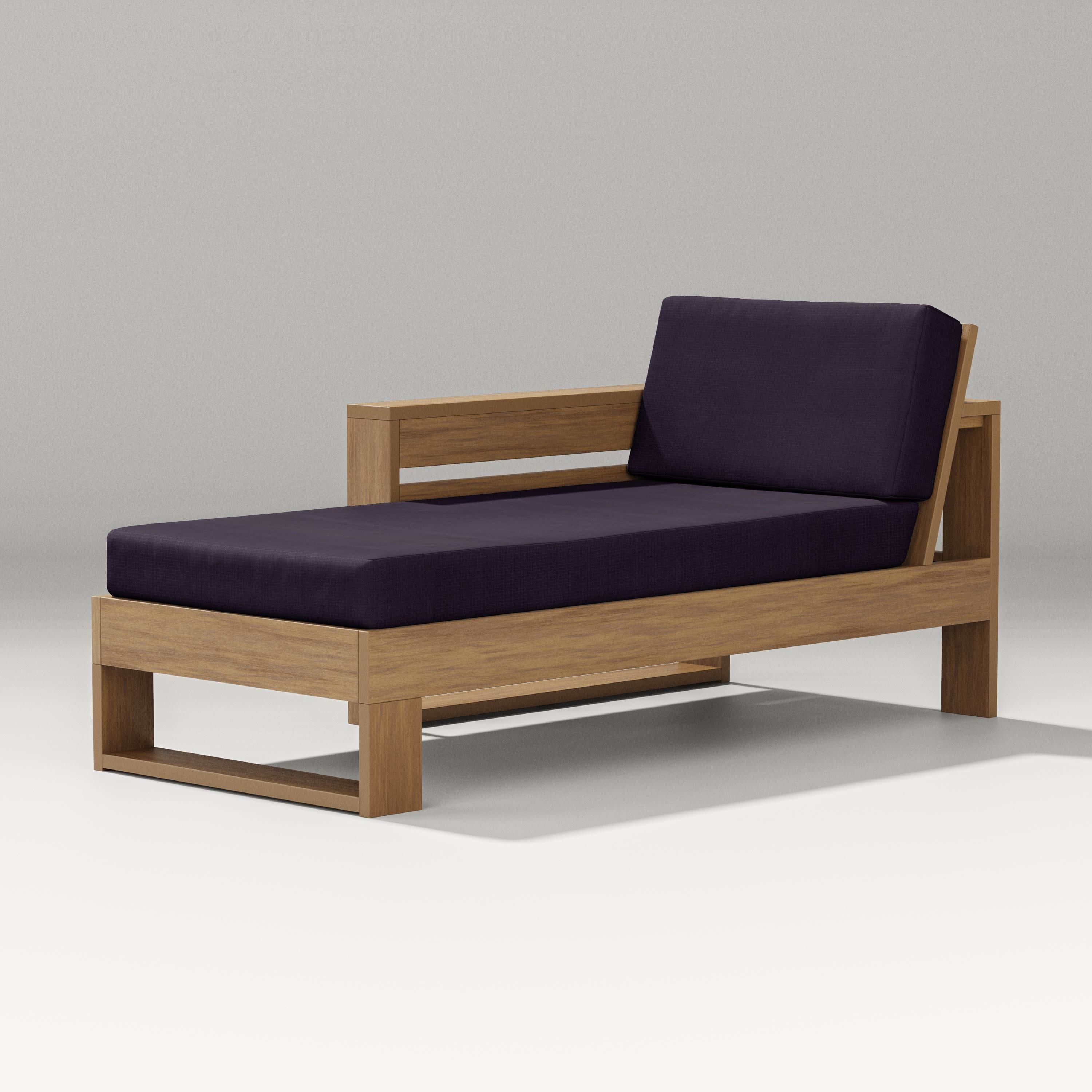 Latitude Modular Left Arm Chaise in Natural / Navy Linen