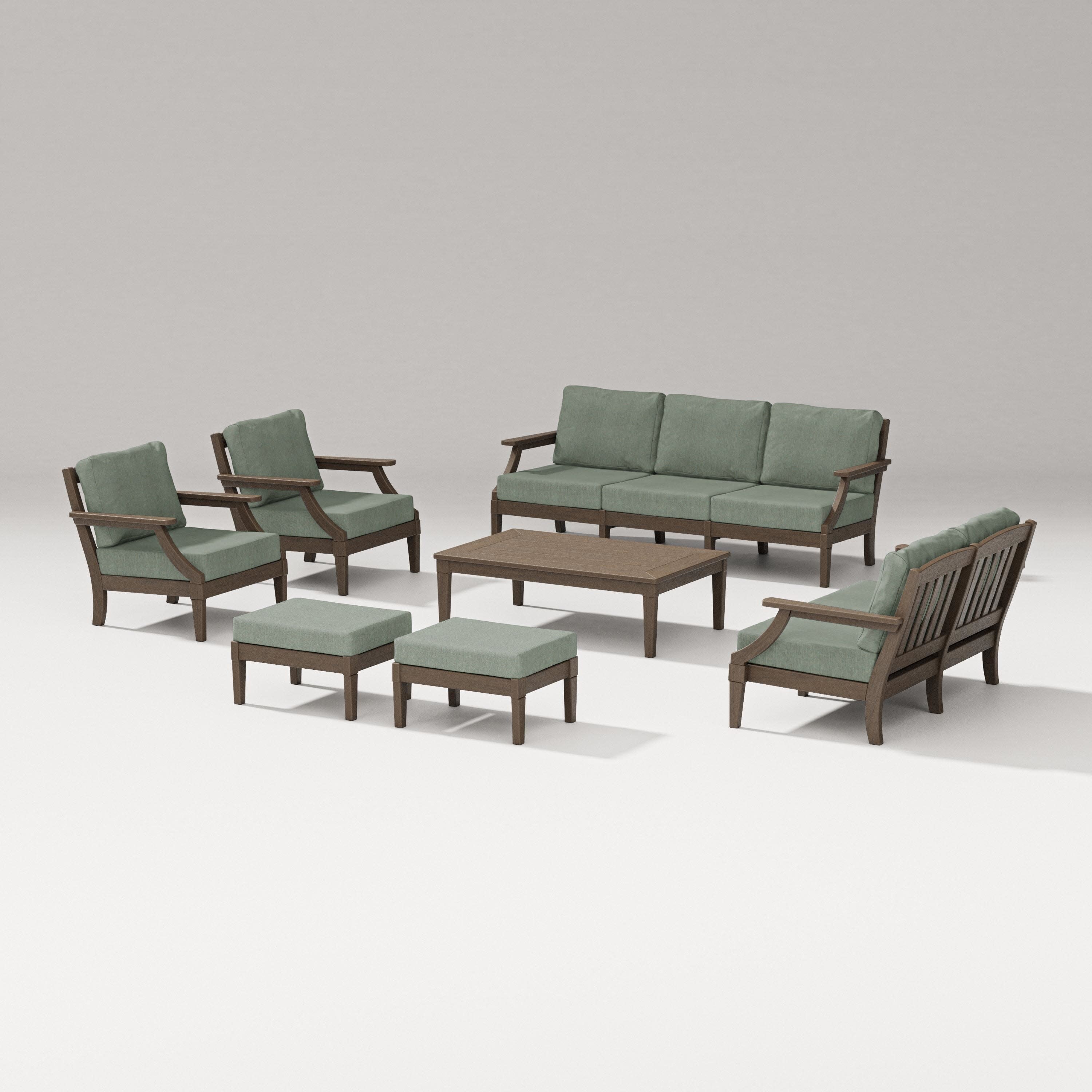Estate 7-Piece Lounge Sofa Set in Kona / Cast Sage