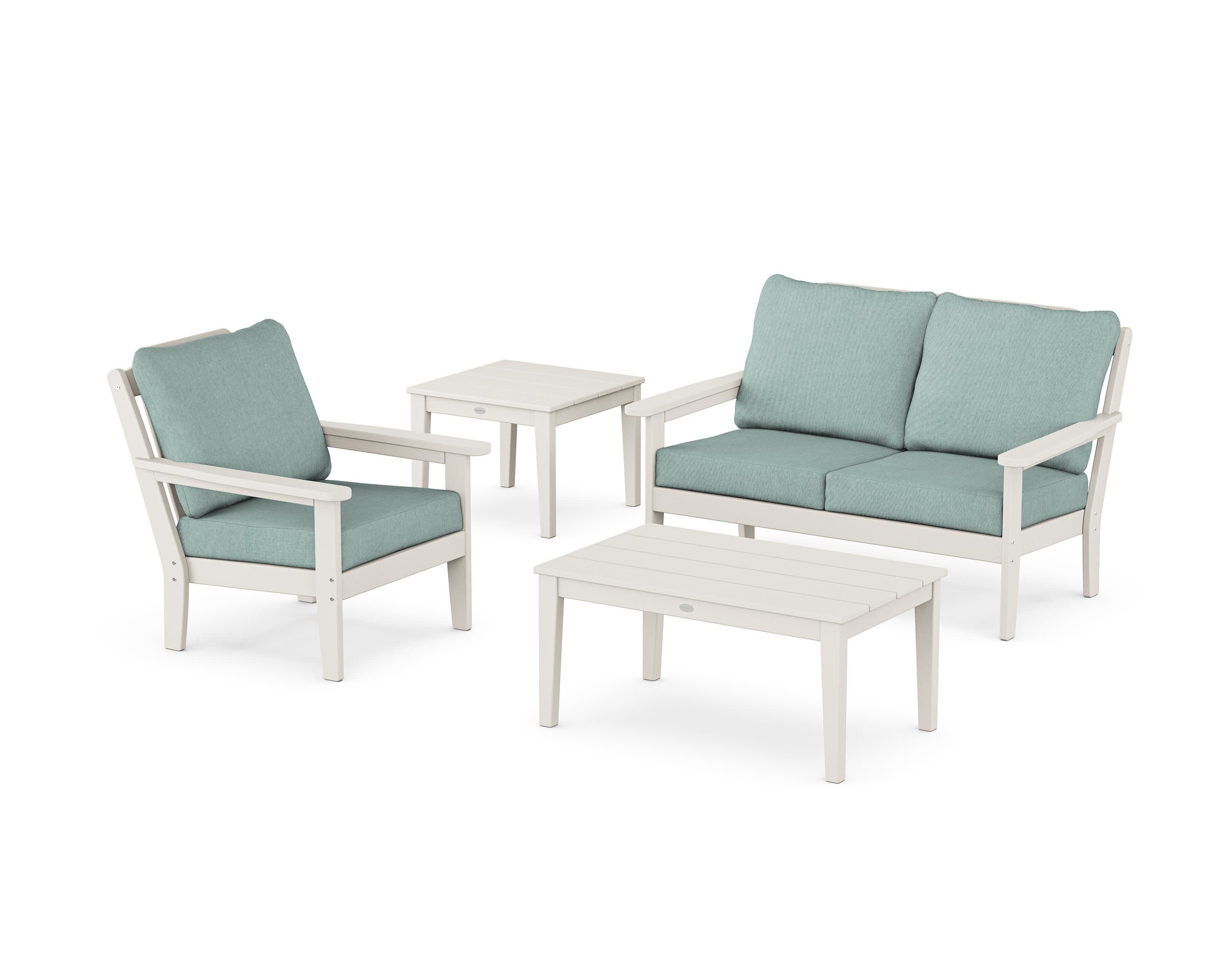 Wovendale 4-Piece Deep Seating Set in Sand / Glacier Spa