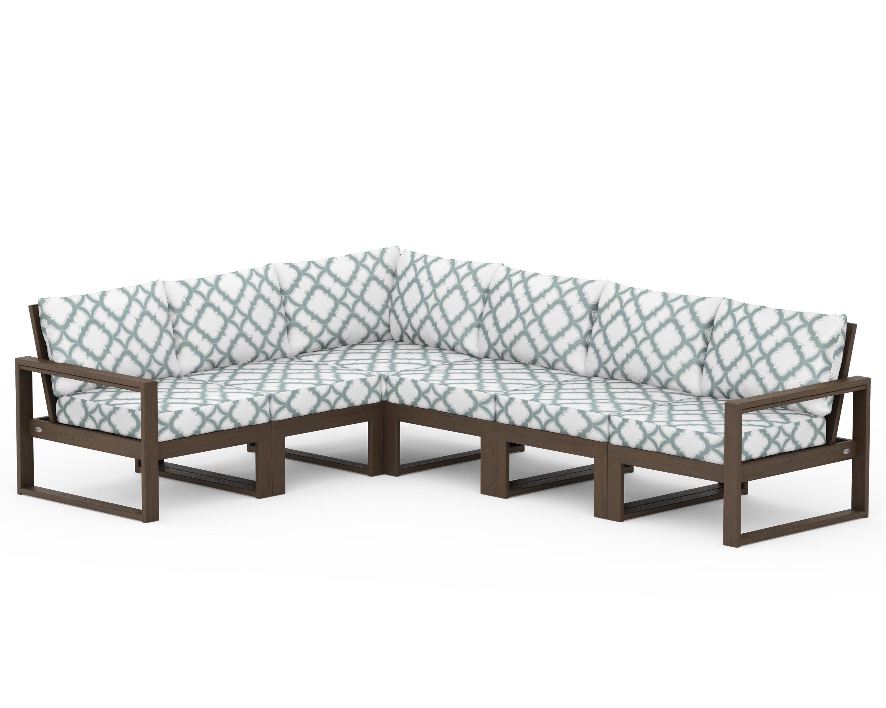 EDGE 6-Piece Modular Deep Seating Set in Kona / Trellis Glacier Spa