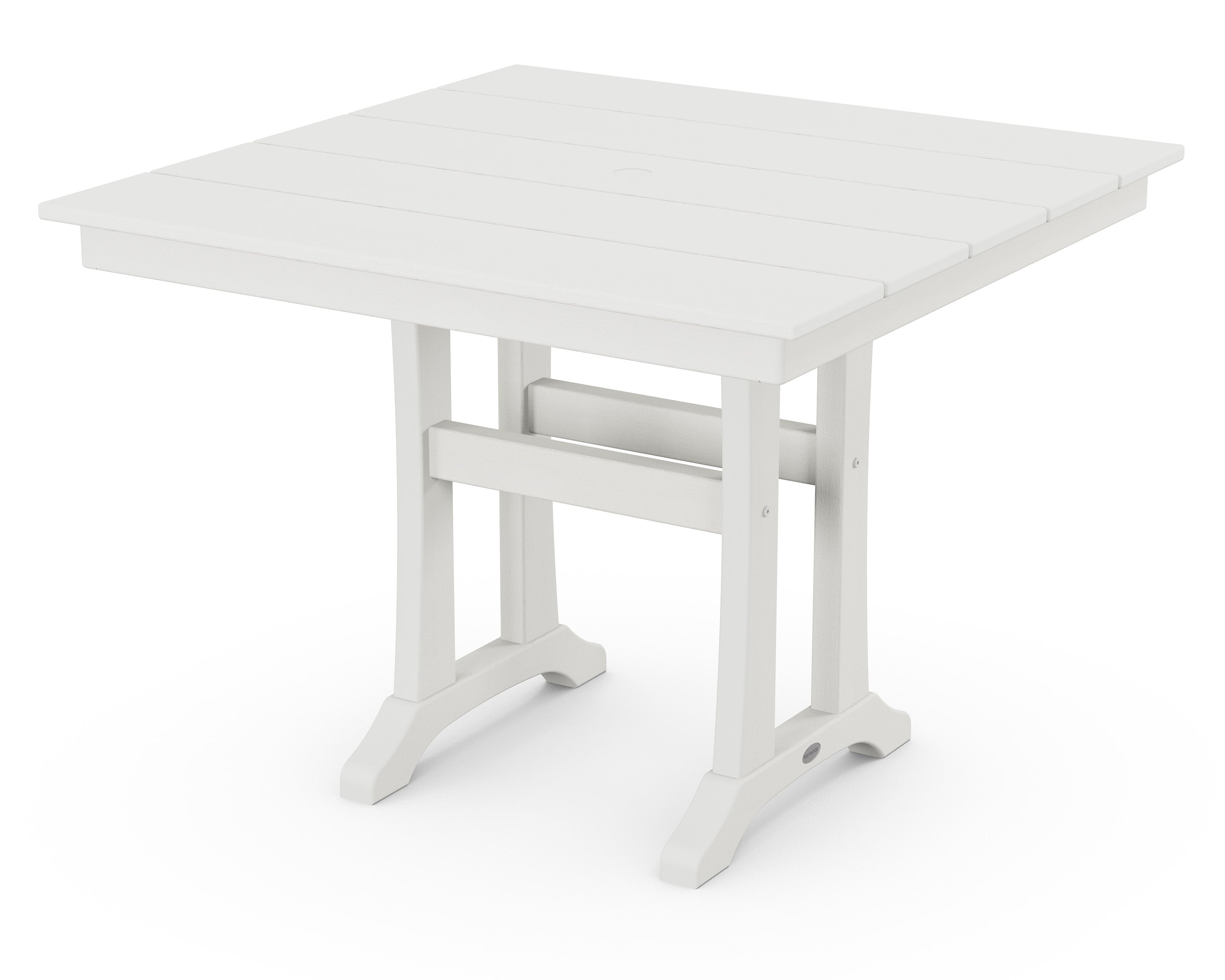 Farmhouse Trestle 37" Dining Table in Vintage White