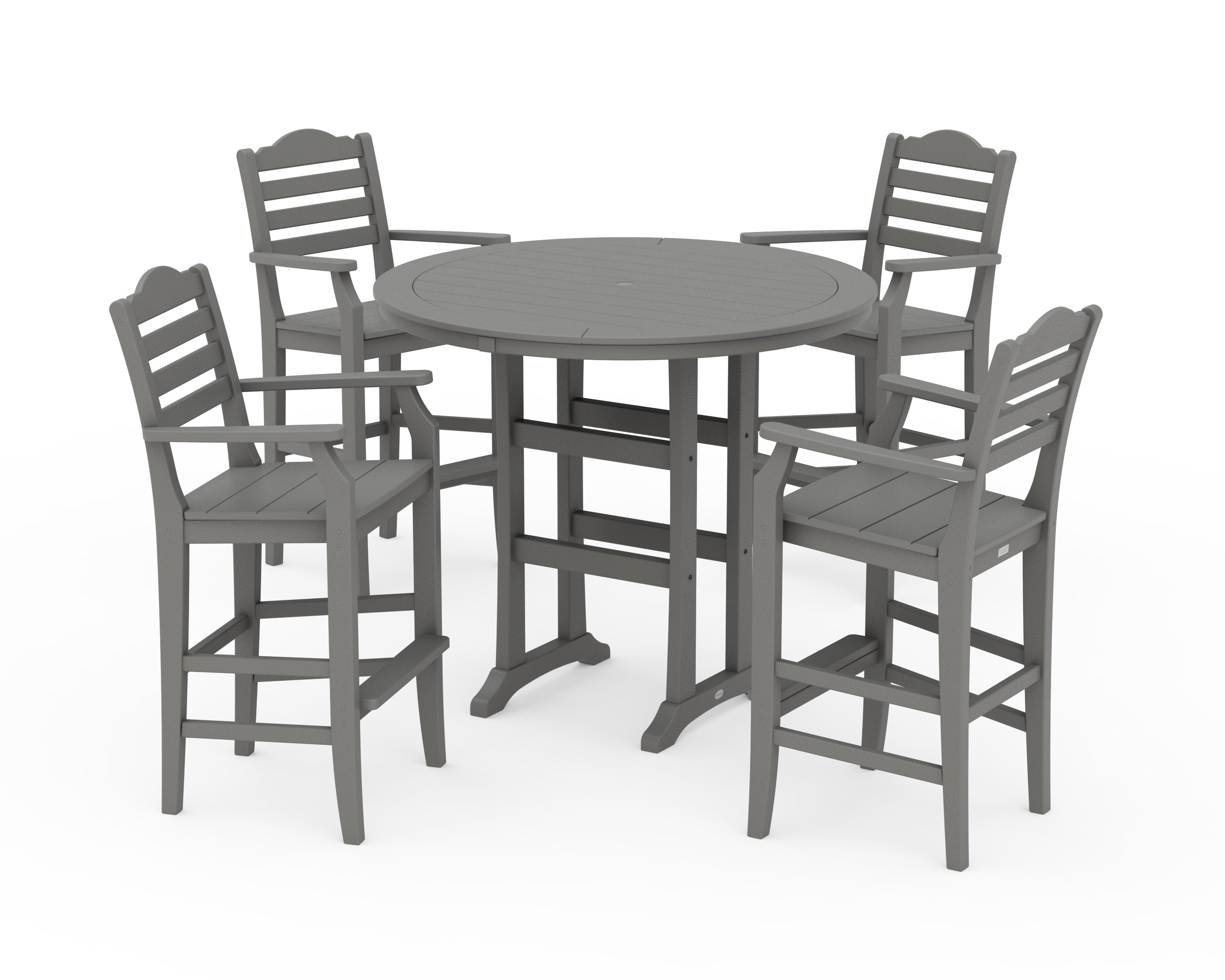 Savannah 5-Piece Round Bar Set in Slate Grey