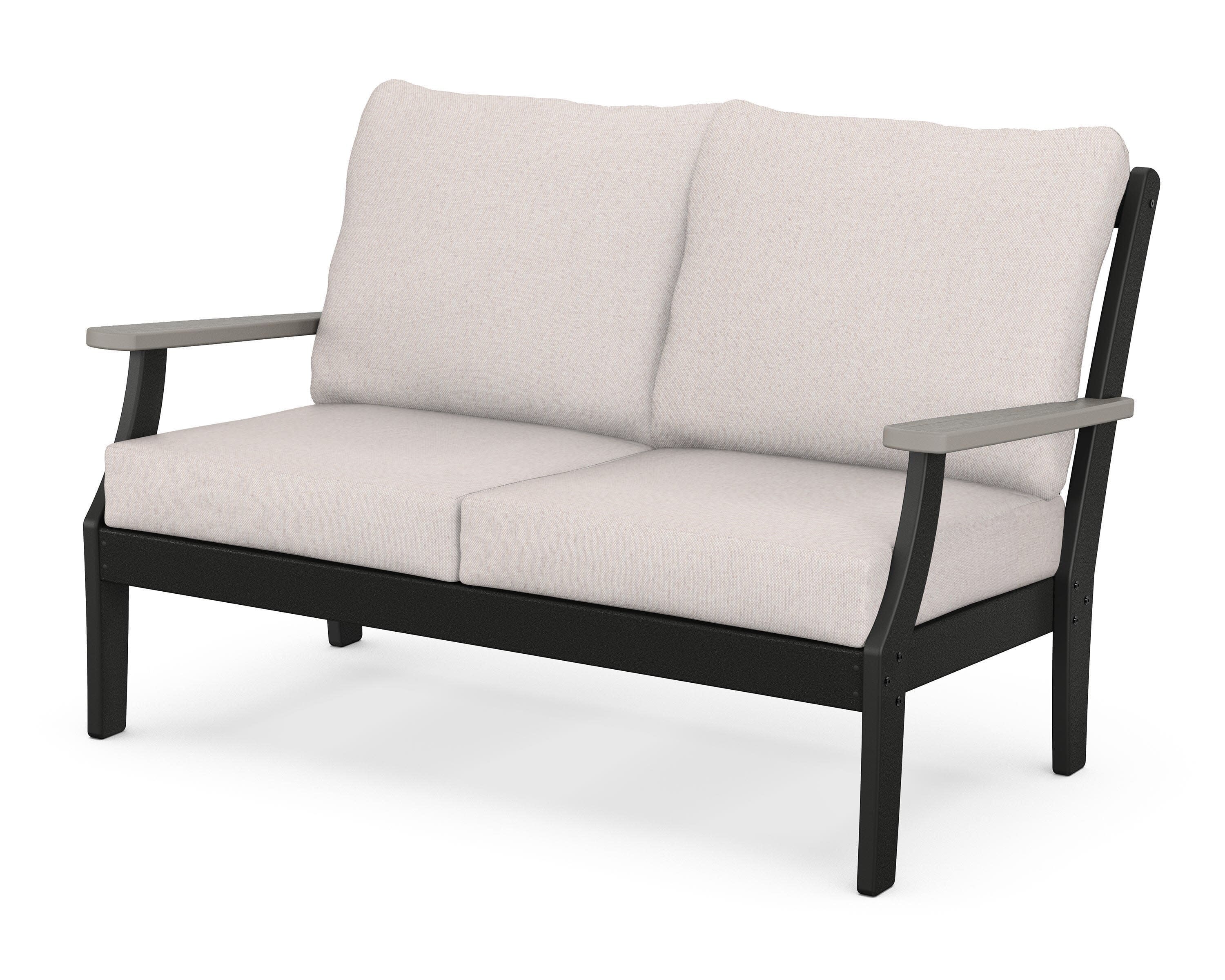 Braxton Deep Seating Loveseat in Black / Driftwood / Dune Burlap