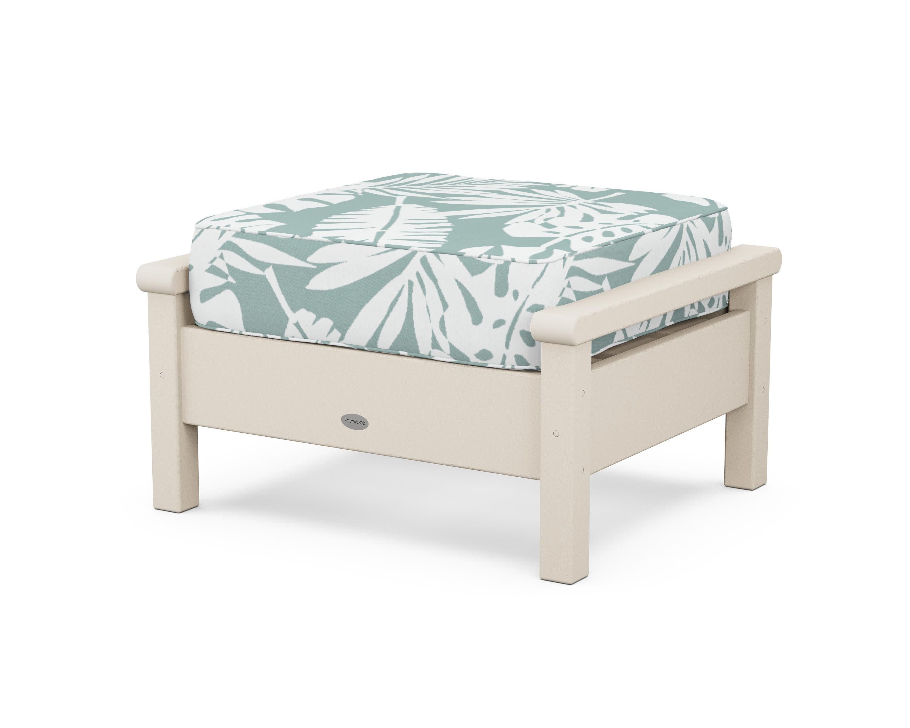 Harbour Deep Seating Ottoman in Sand / Leaf Glacier Spa
