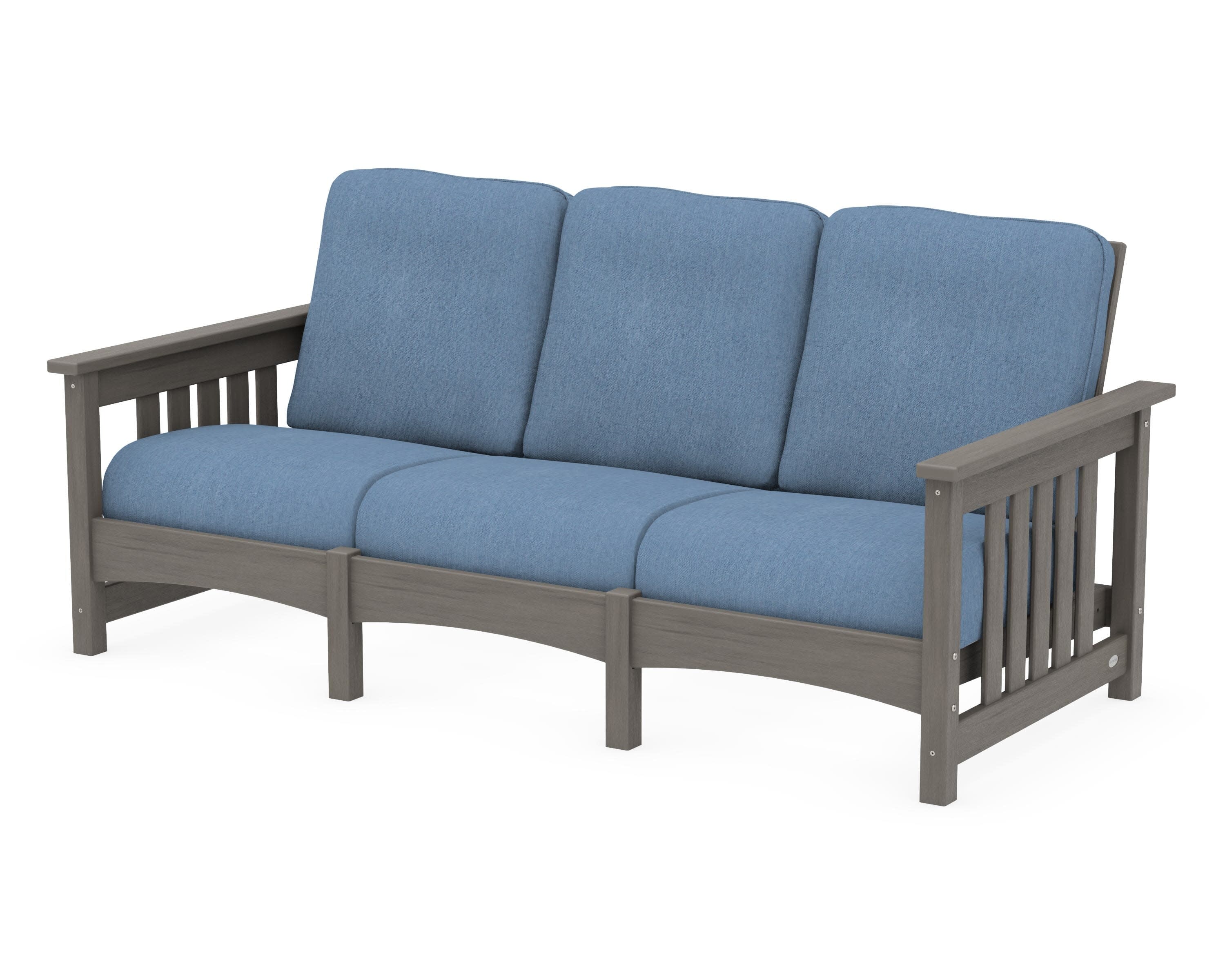 Club Mission Sofa in Driftwood / Sky Blue