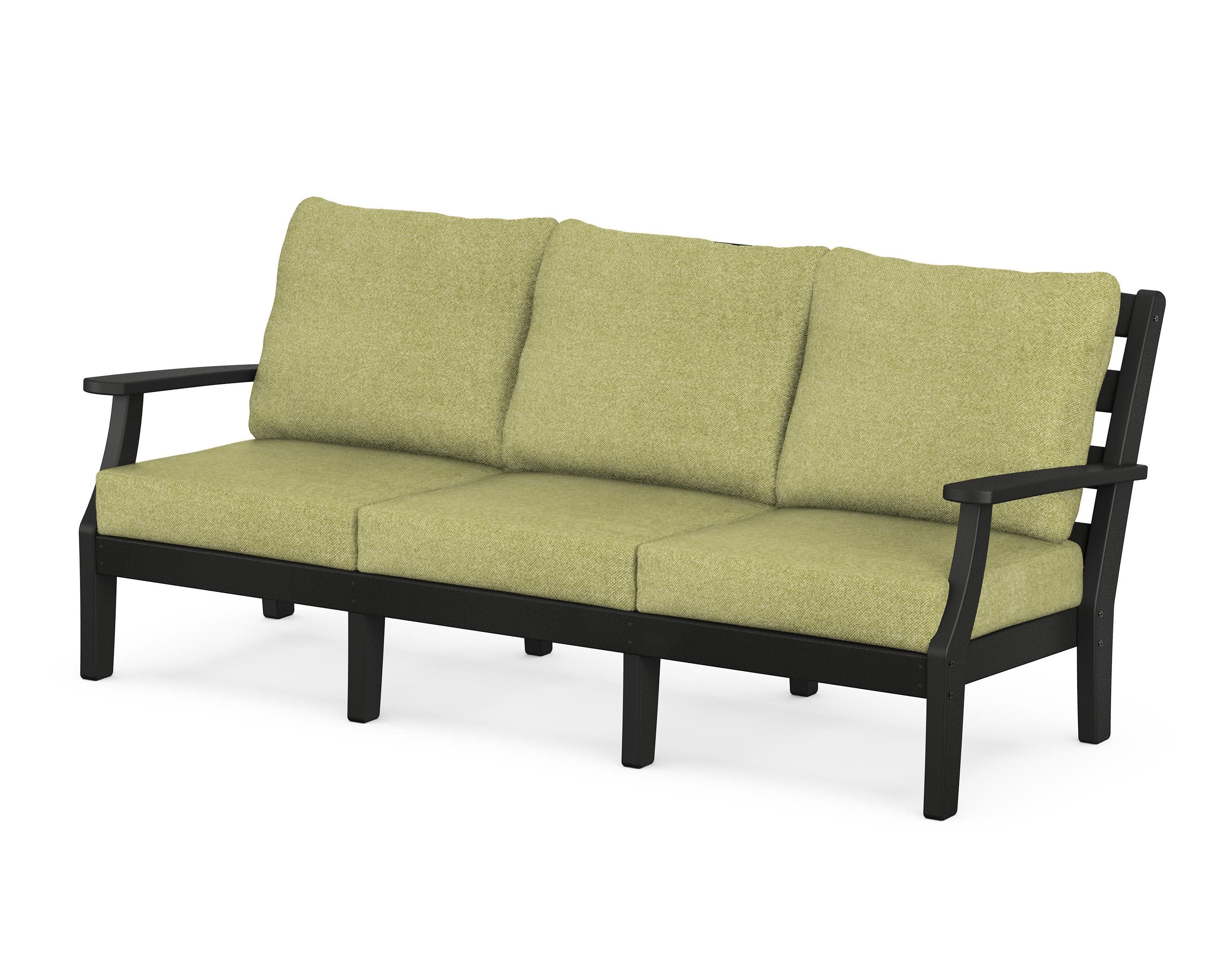 Chesapeake Deep Seating Sofa in Black / Chartreuse Boucle