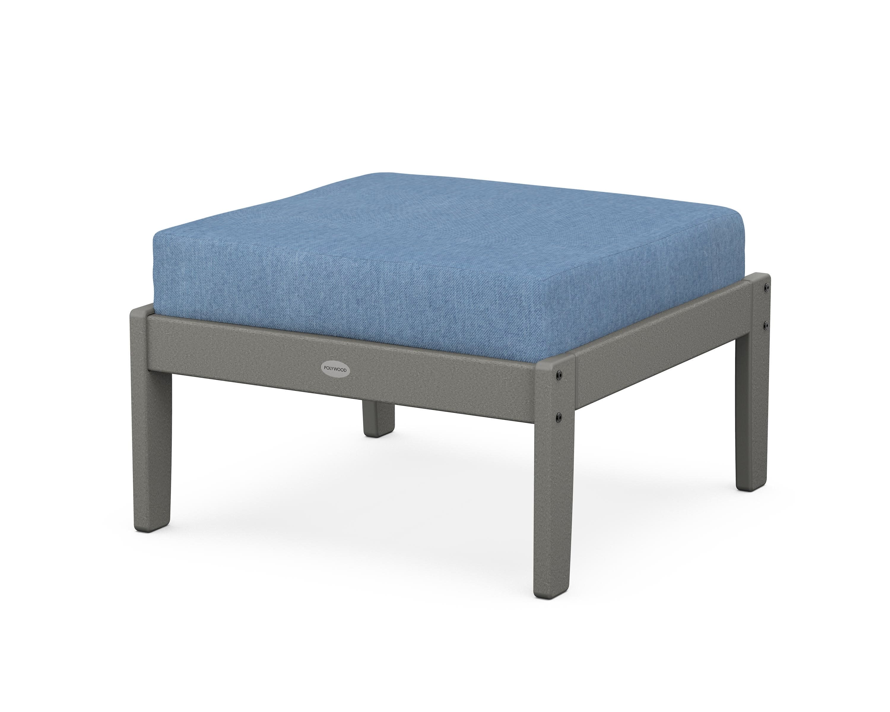 Braxton Deep Seating Ottoman in Slate Grey / Sky Blue