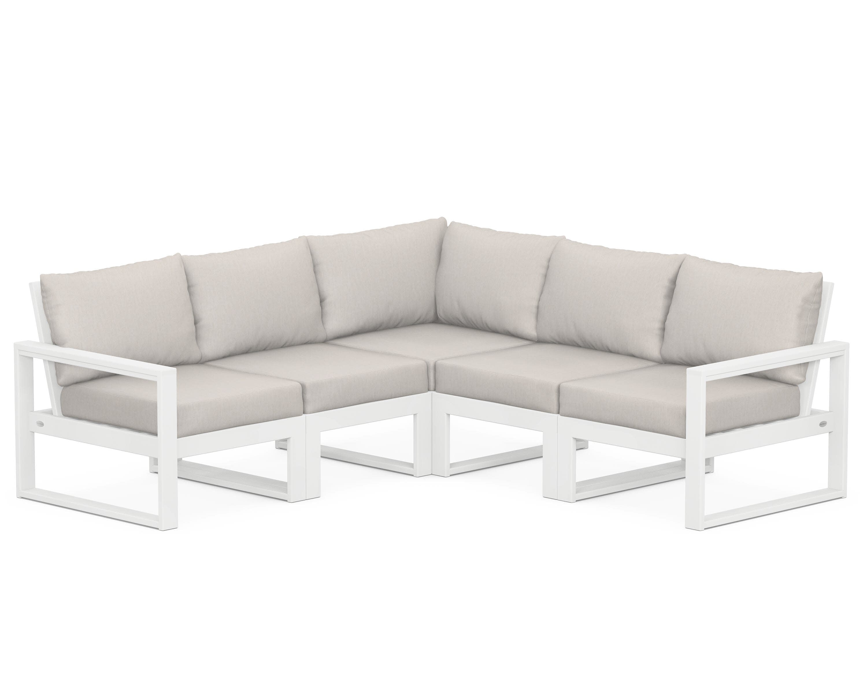 EDGE 5-Piece Modular Deep Seating Set in White / Cast Ash