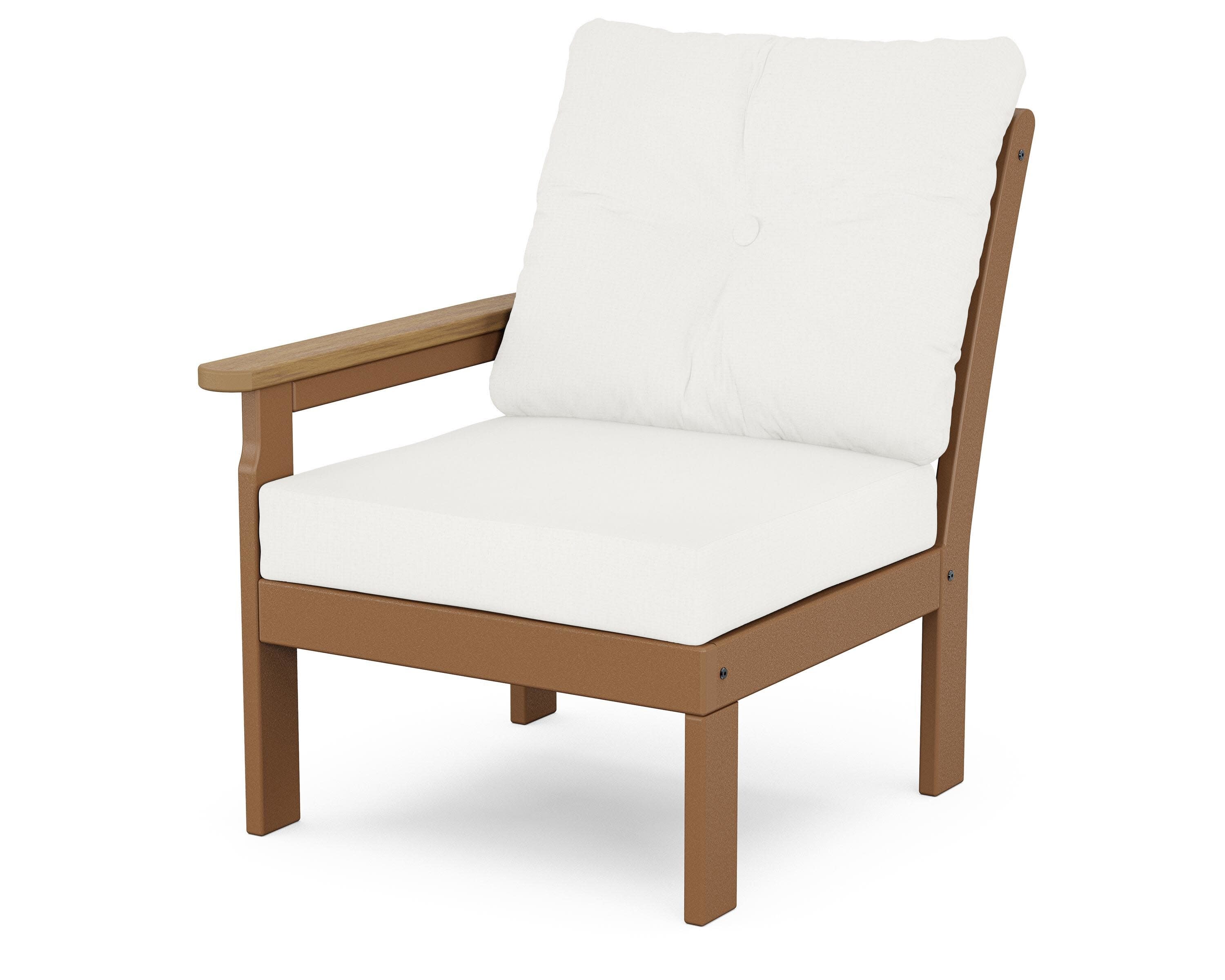 Vineyard Modular Left Arm Chair in Teak / Natural / Natural Linen