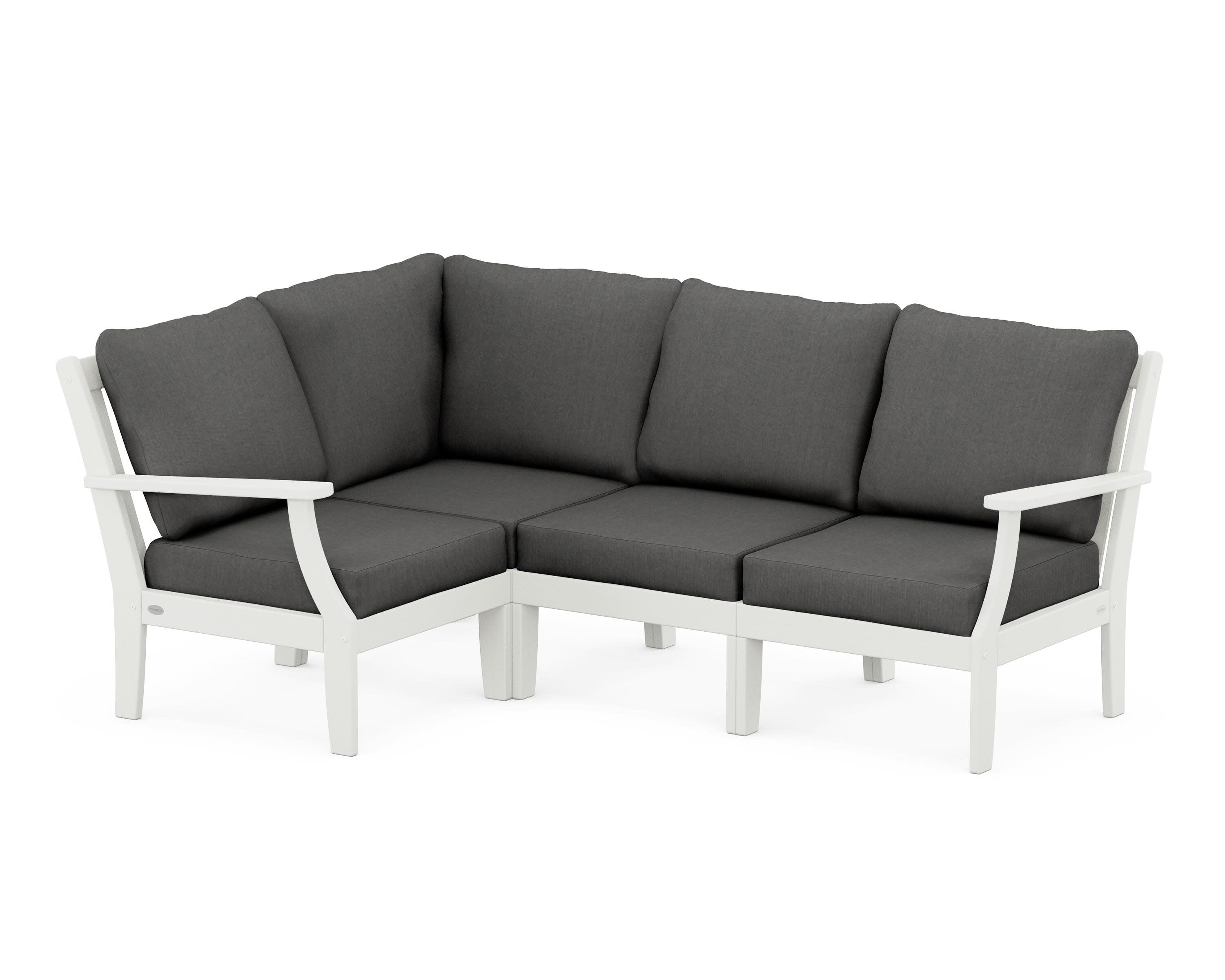 Braxton Modular 4-Piece Deep Seating Set in Vintage White / Spectrum Carbon
