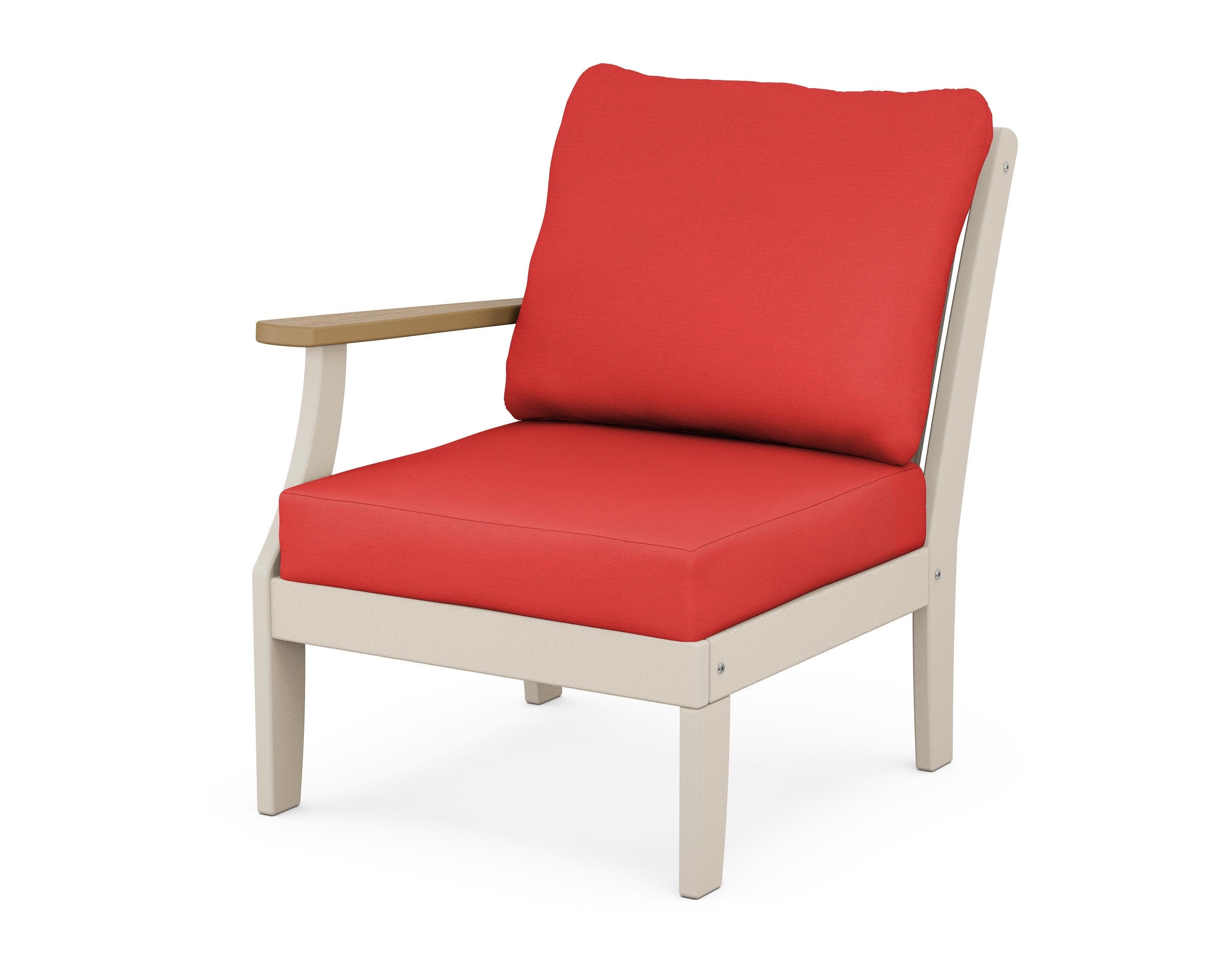 Braxton Modular Left Arm Chair in Sand / Natural / Crimson Linen