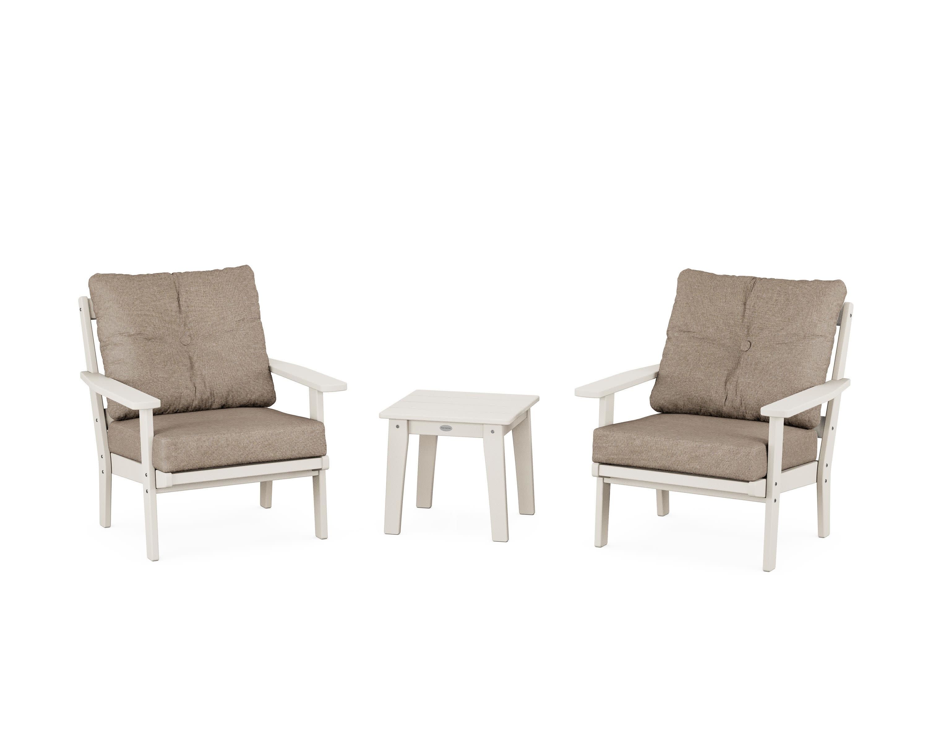 Oxford 3-Piece Deep Seating Set in Sand / Spiced Burlap