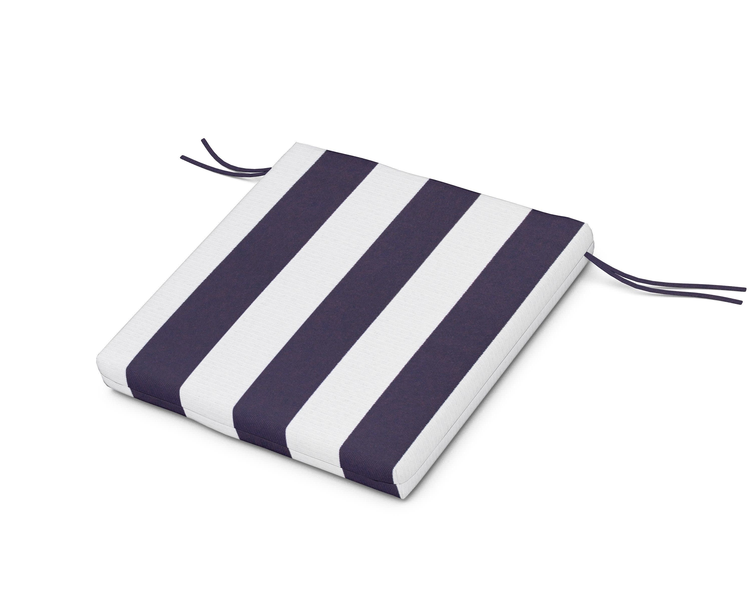Seat Cushion 21.5"D x 21"W x 2.5"H in Cabana Stripe Navy