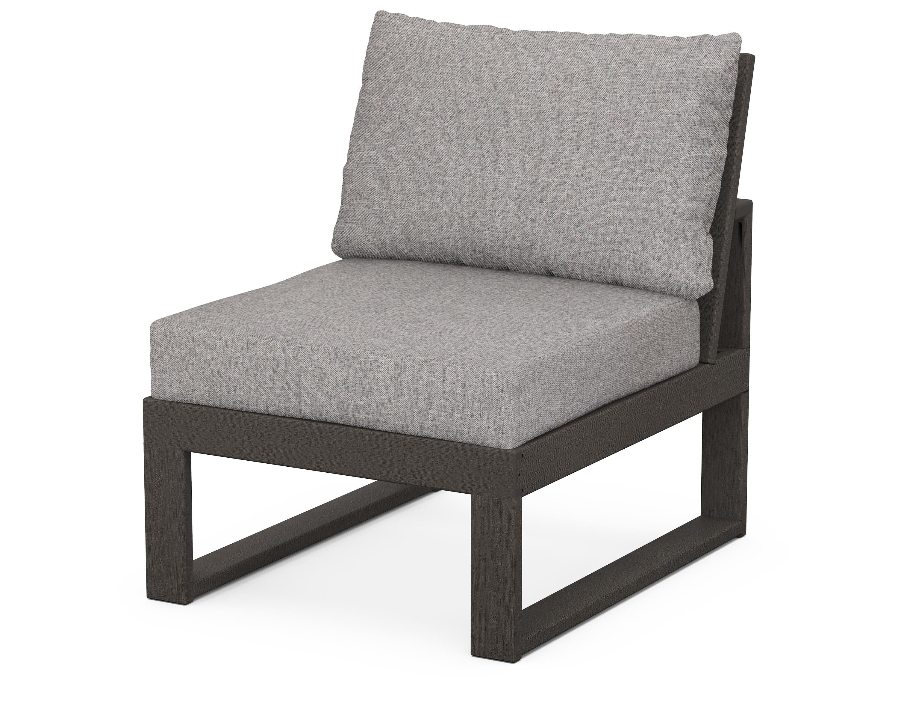 Modular Armless Chair in Vintage Coffee / Grey Mist