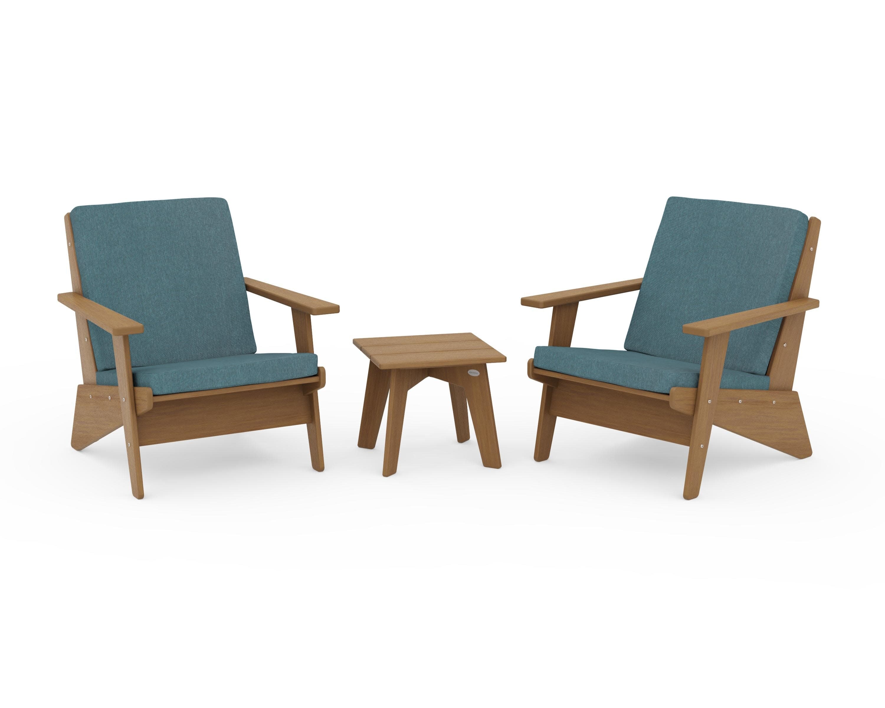 Riviera Modern Lounge 3-Piece Set in Natural / Ocean Teal