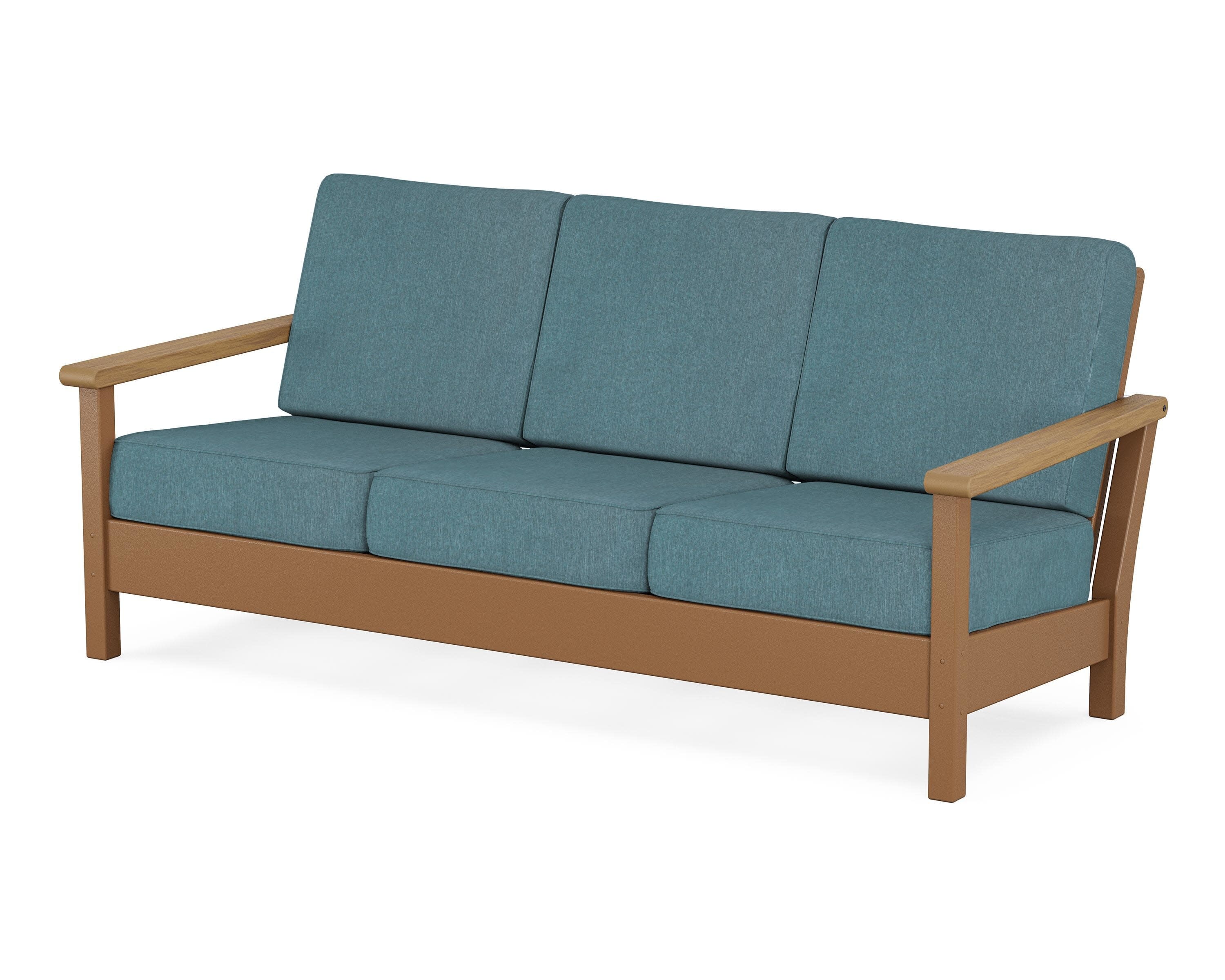 Harbour Deep Seating Sofa in Teak / Natural / Ocean Teal