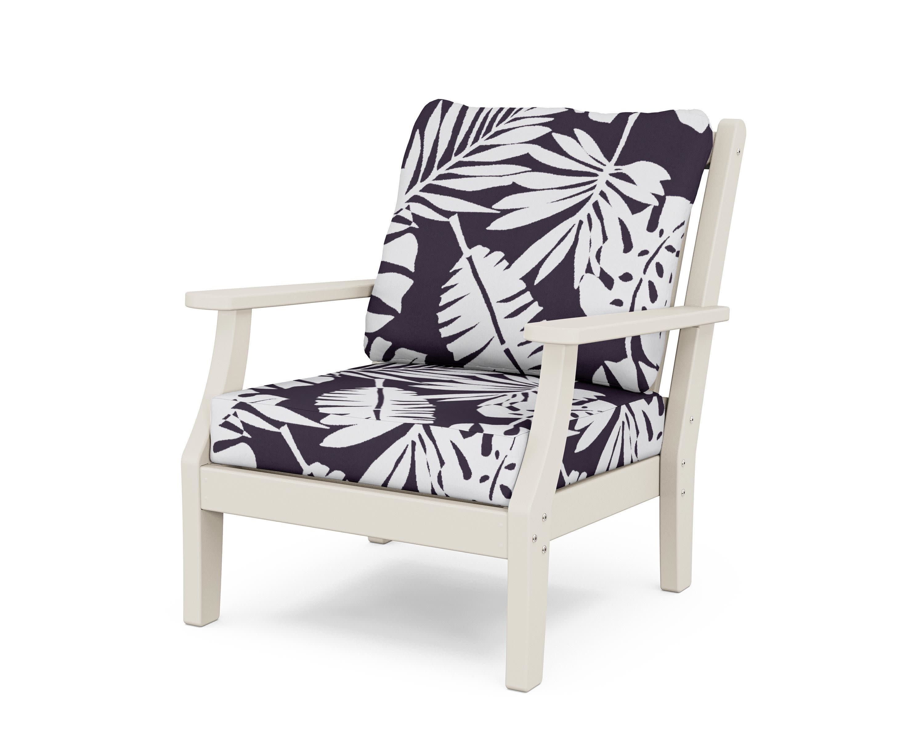 Wovendale Deep Seating Chair in Sand / Leaf Navy