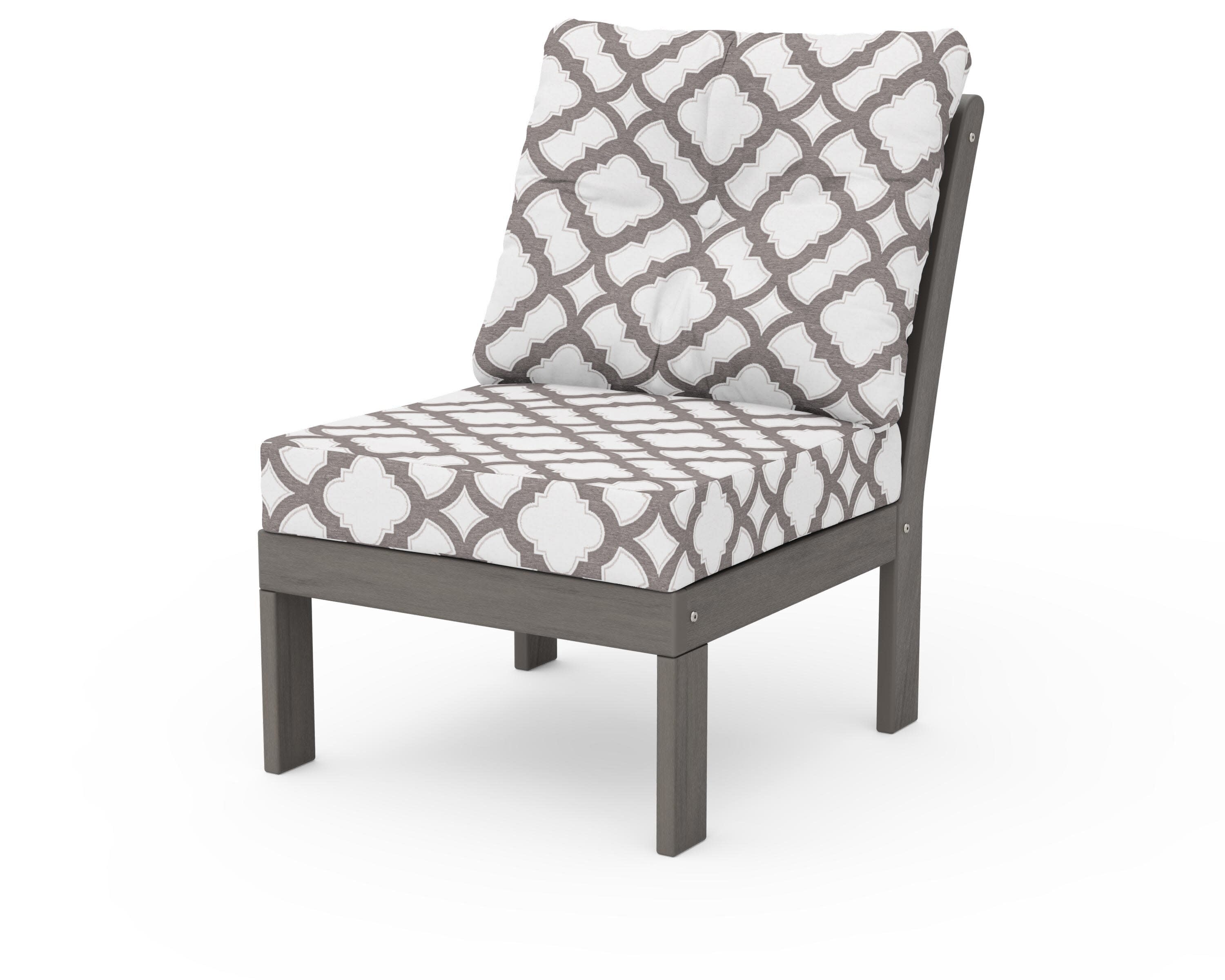 Vineyard Modular Armless Chair in Driftwood / Trellis Grey Mist
