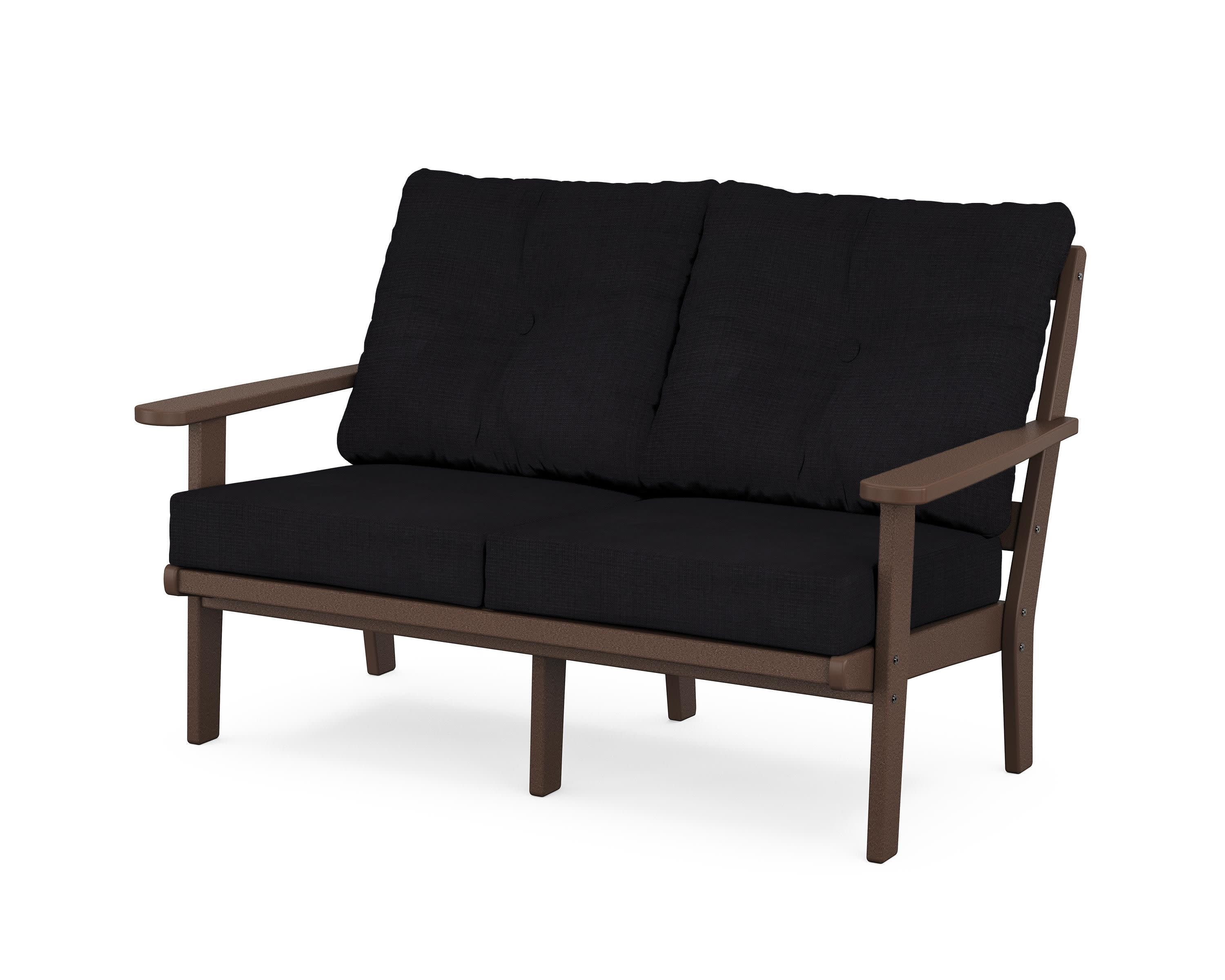 Mission Deep SeatingLoveseat in Mahogany / Midnight Linen