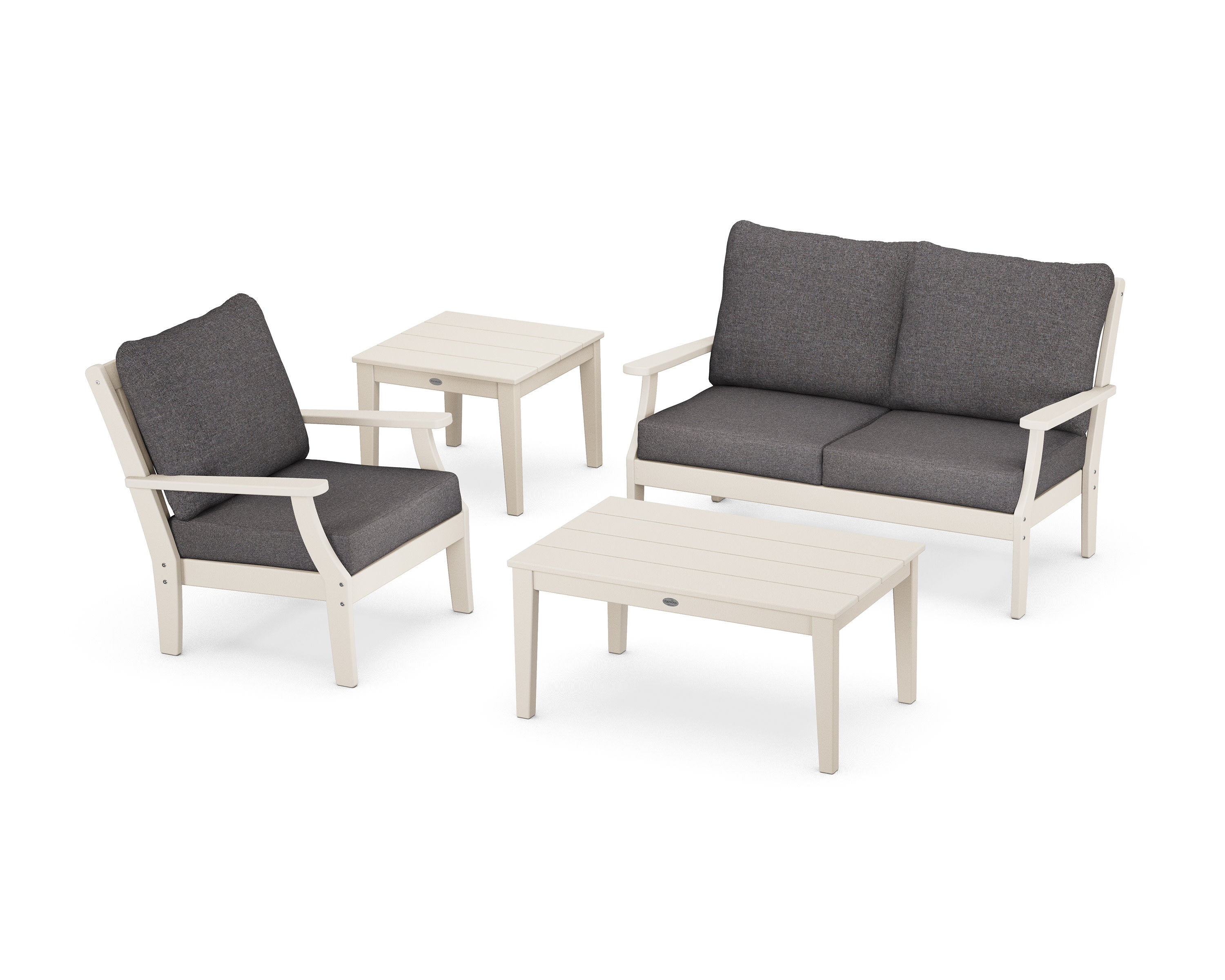 Braxton 4-Piece Deep Seating Set in Sand / Ash Charcoal